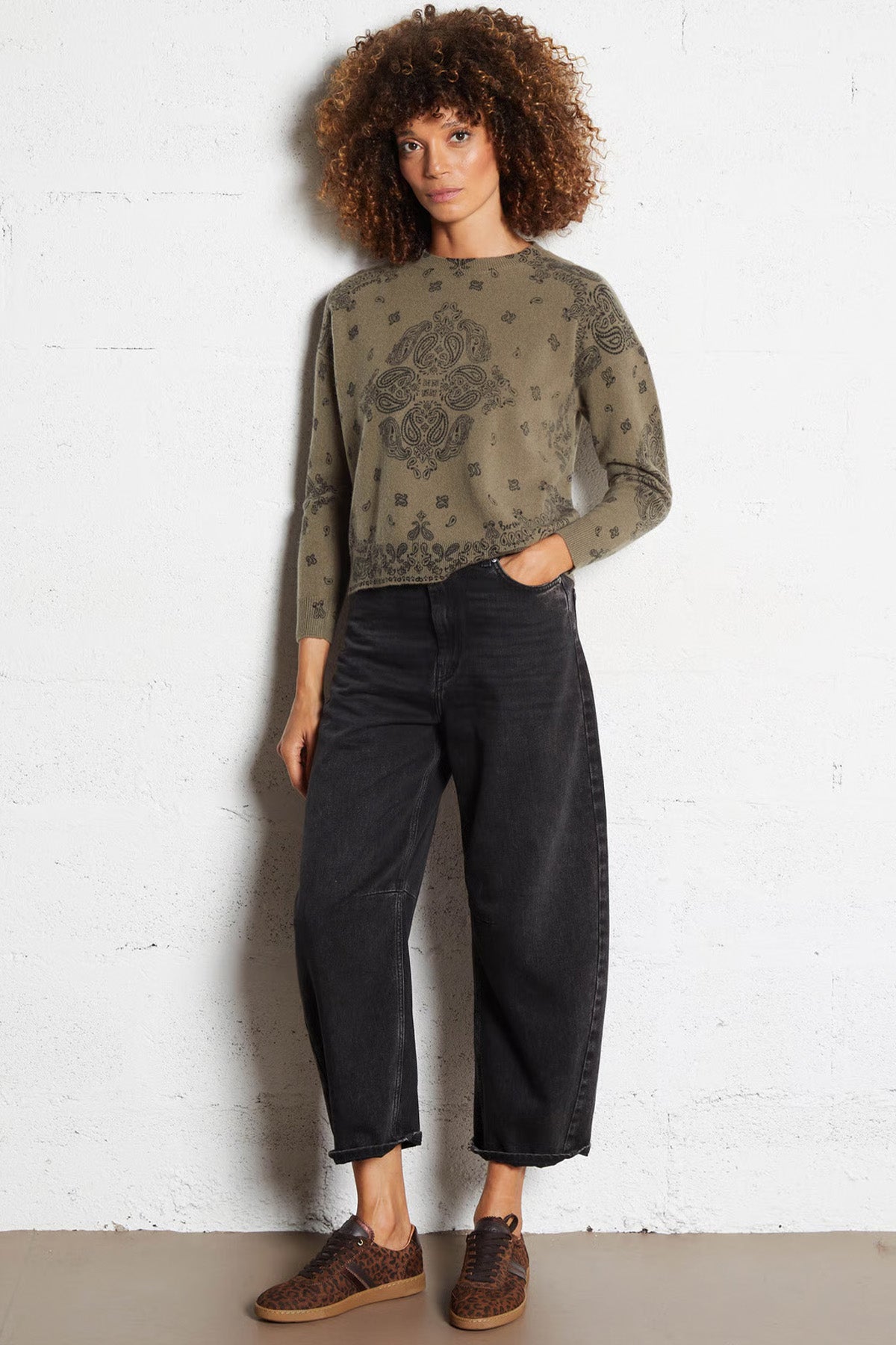 Berenice Mybandana Loose Fit İnce Örgü Yün Triko