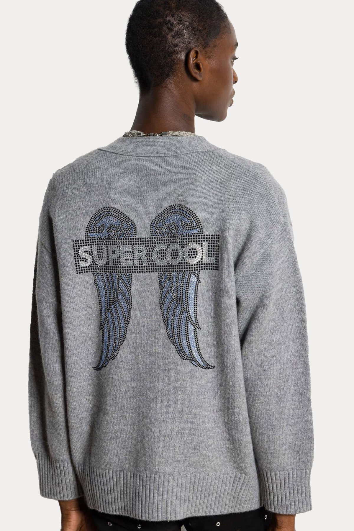 Berenice Minawings Regular Fit Kanat Desenli Örgü Yün Triko Ceket