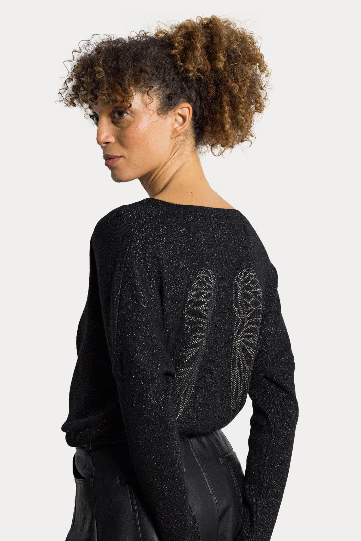 Berenice Mywings Kanat Desenli İnce Örgü Kaşmir Yün Triko