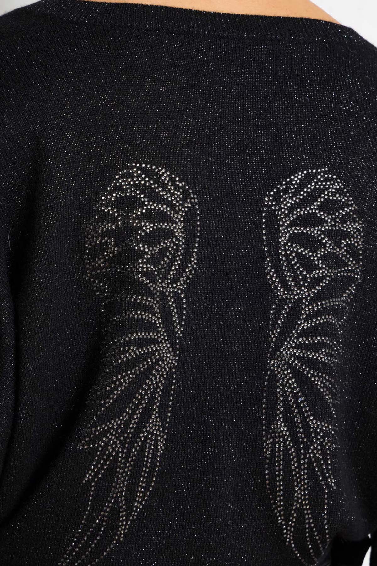 Berenice Mywings Kanat Desenli İnce Örgü Kaşmir Yün Triko