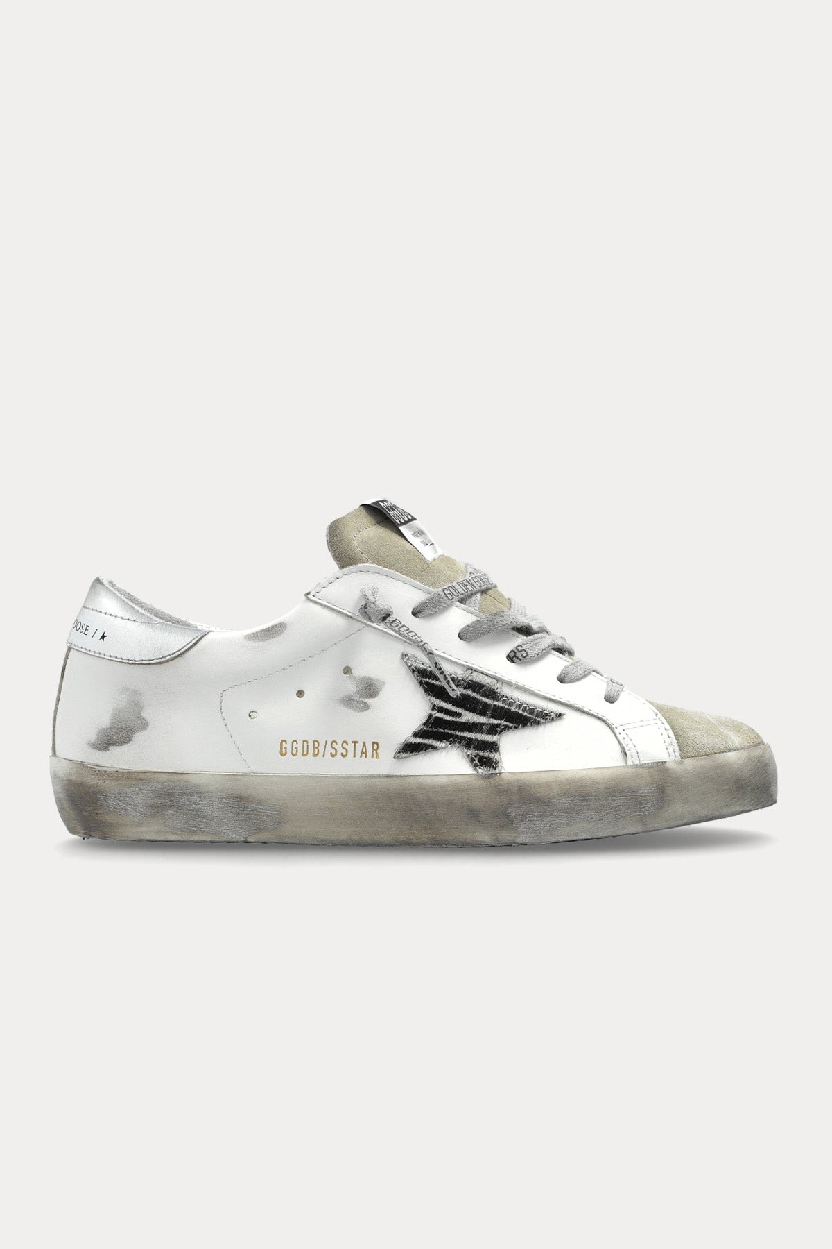 Golden Goose Super-Star Zebra Desenli Deri Sneaker Ayakkabı