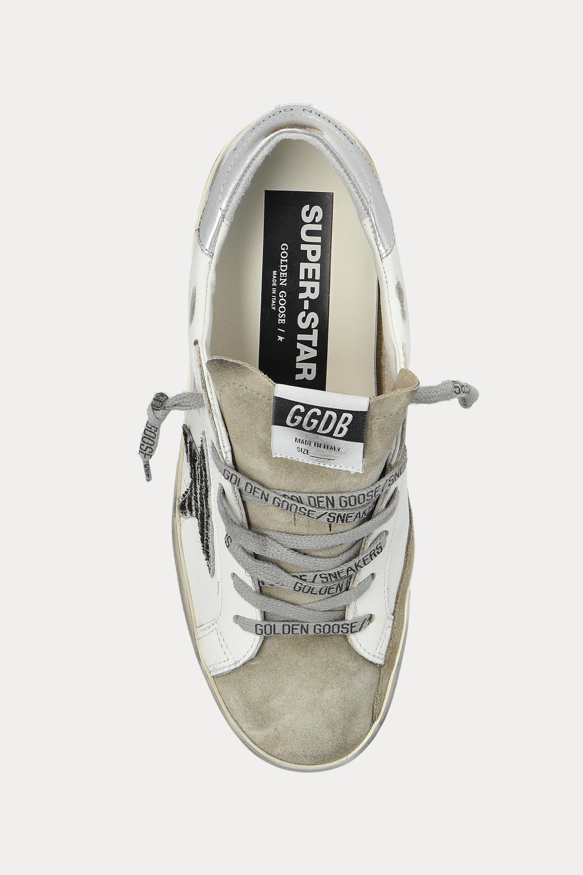 Golden Goose Super-Star Zebra Desenli Deri Sneaker Ayakkabı