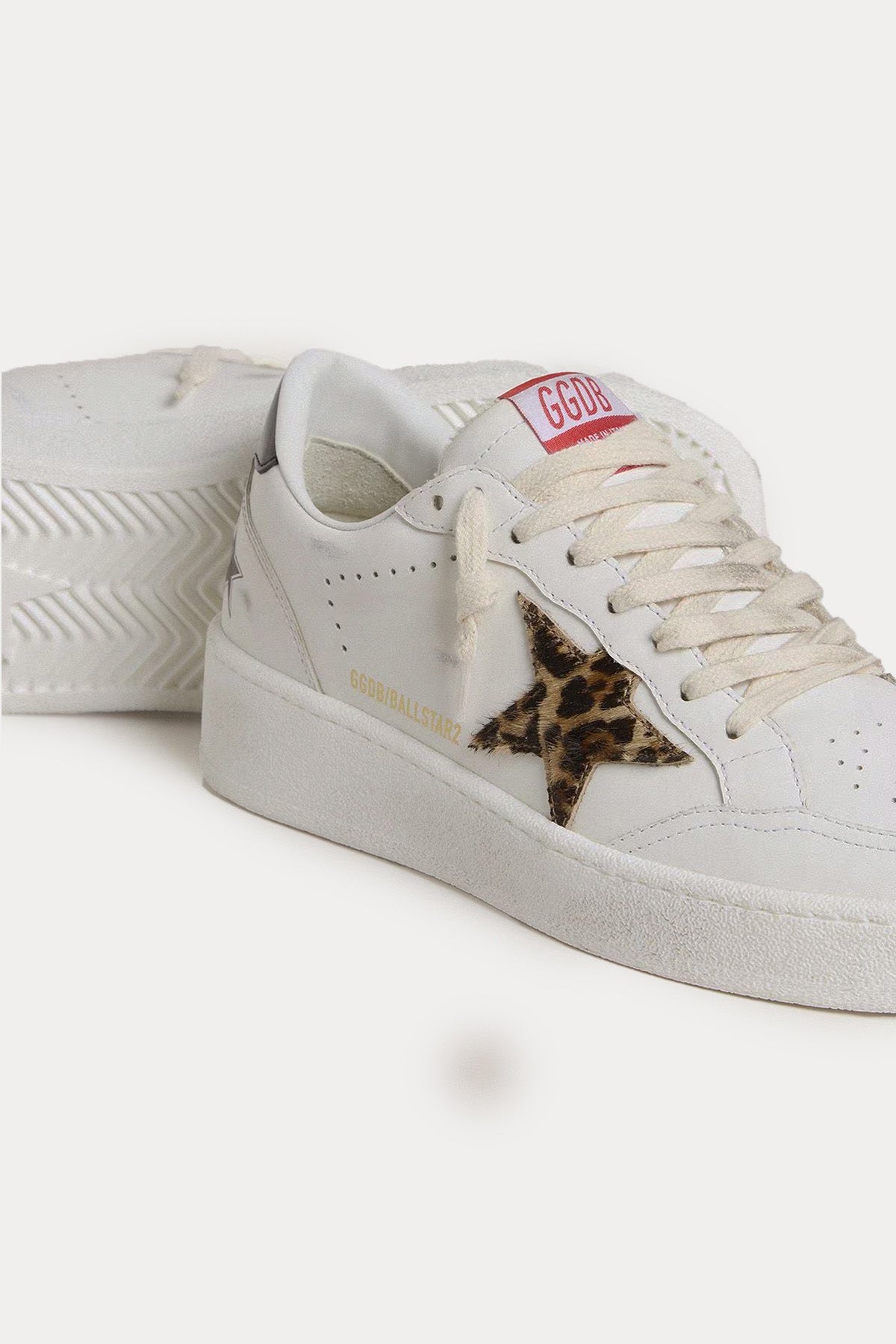Golden Goose Ball-Star Leopar Desenli Deri Sneaker Ayakkabı