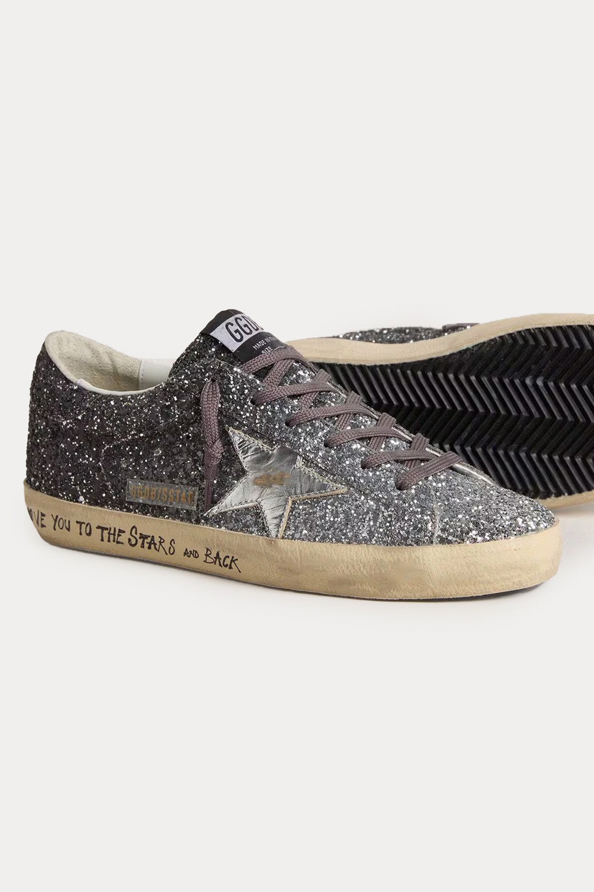 Golden Goose Super-Star Payetli Deri Sneaker Ayakkabı