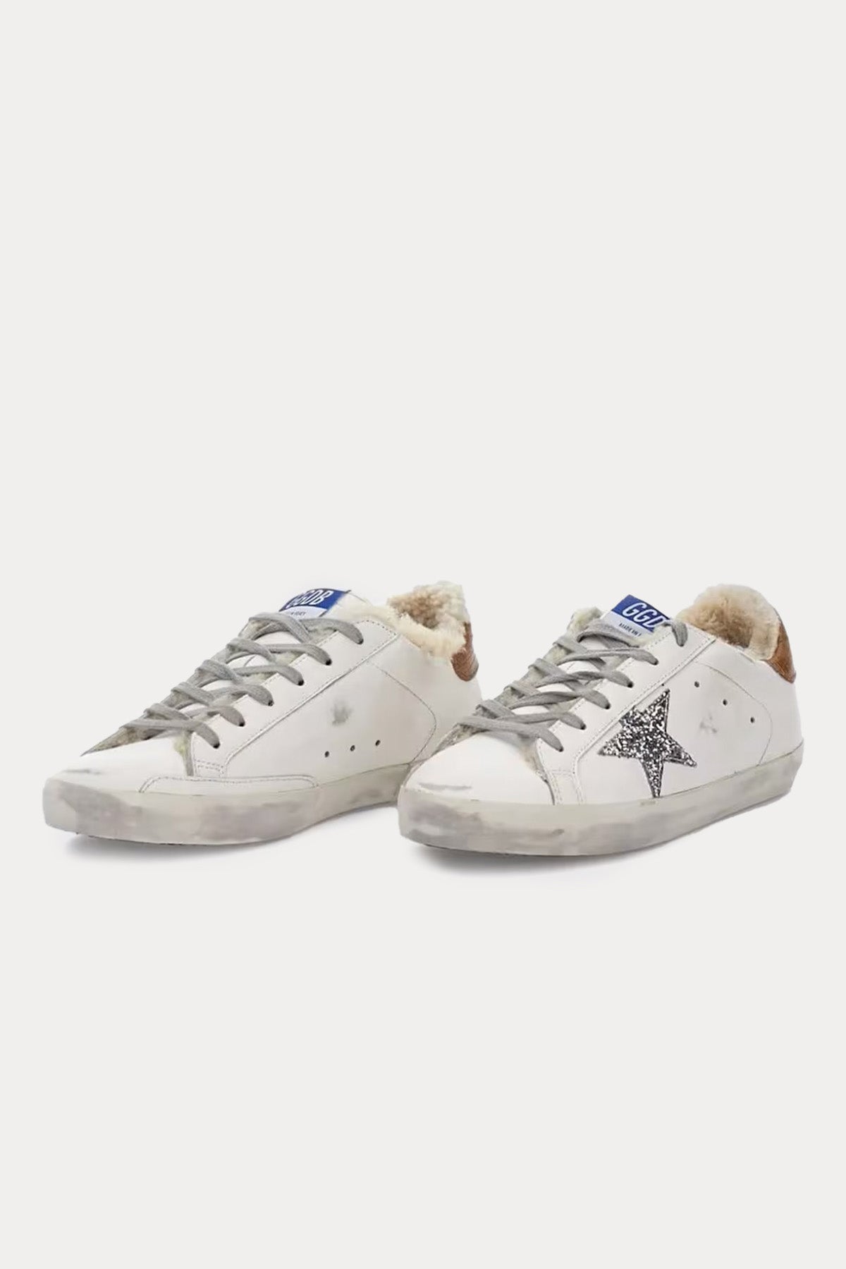 Golden Goose Super-Star İçi Kürklü Payetli Deri Sneaker Ayakkabı