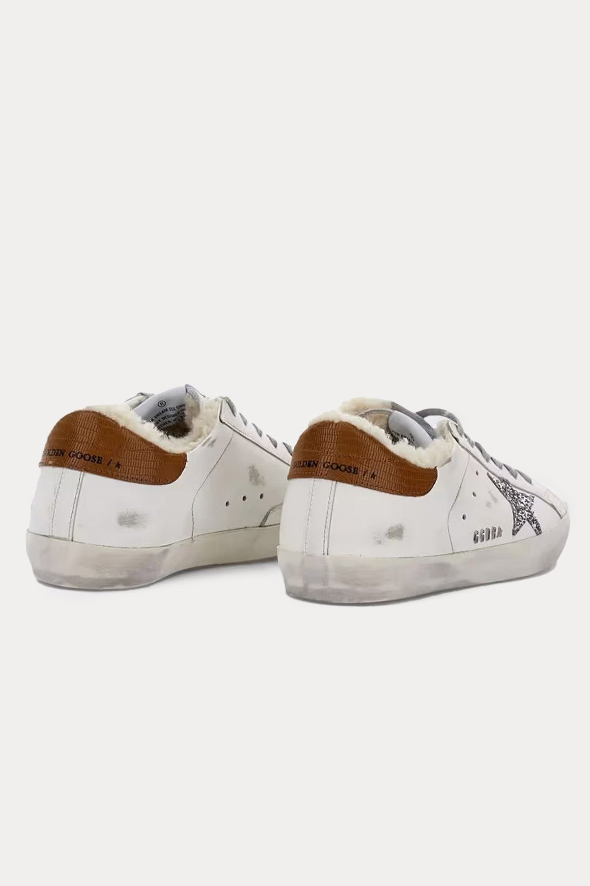 Golden Goose Super-Star İçi Kürklü Payetli Deri Sneaker Ayakkabı-Ayakkabı-Libas