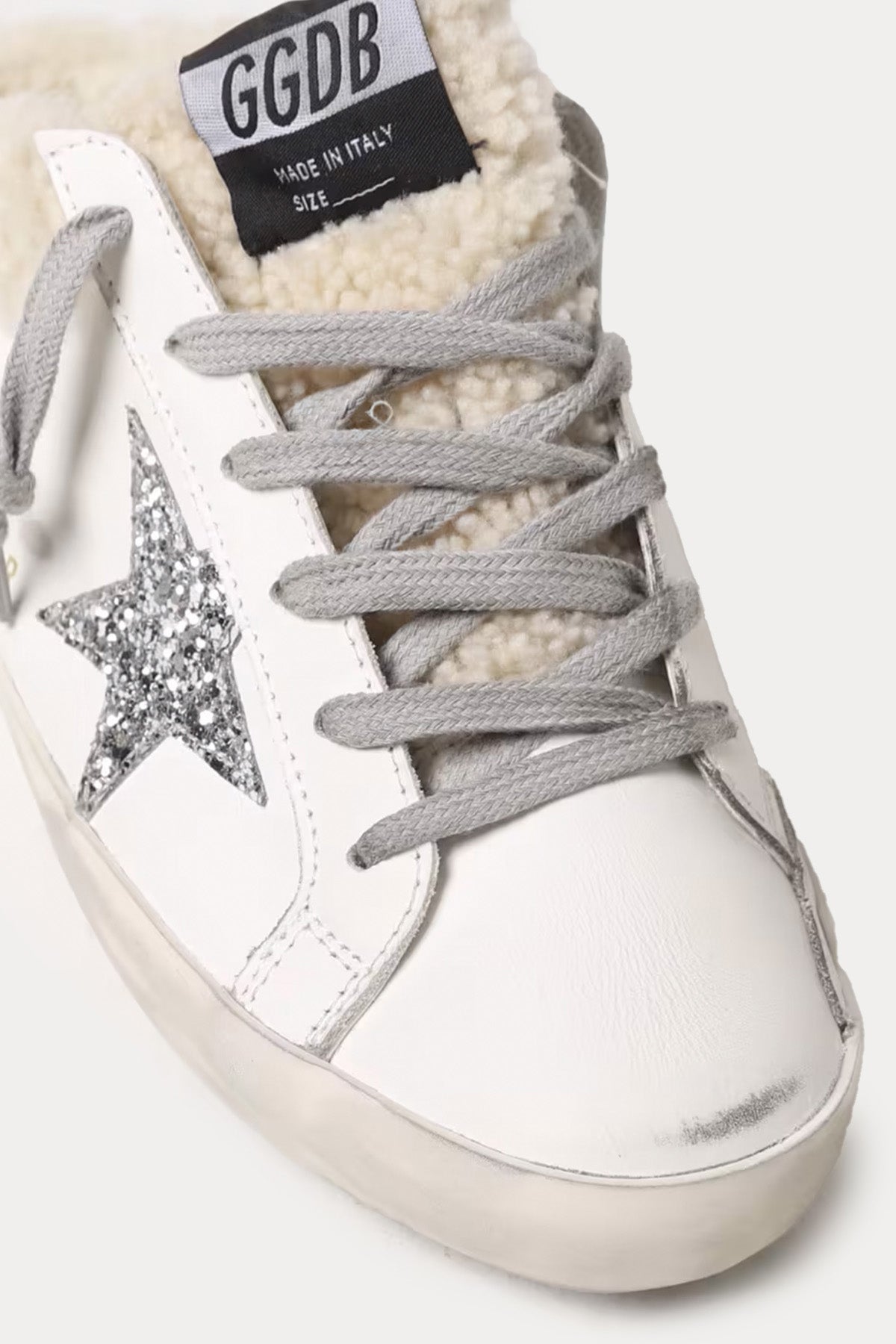 Golden Goose Super-Star Sabot İçi Kürklü Payetli Deri Sneaker Ayakkabı