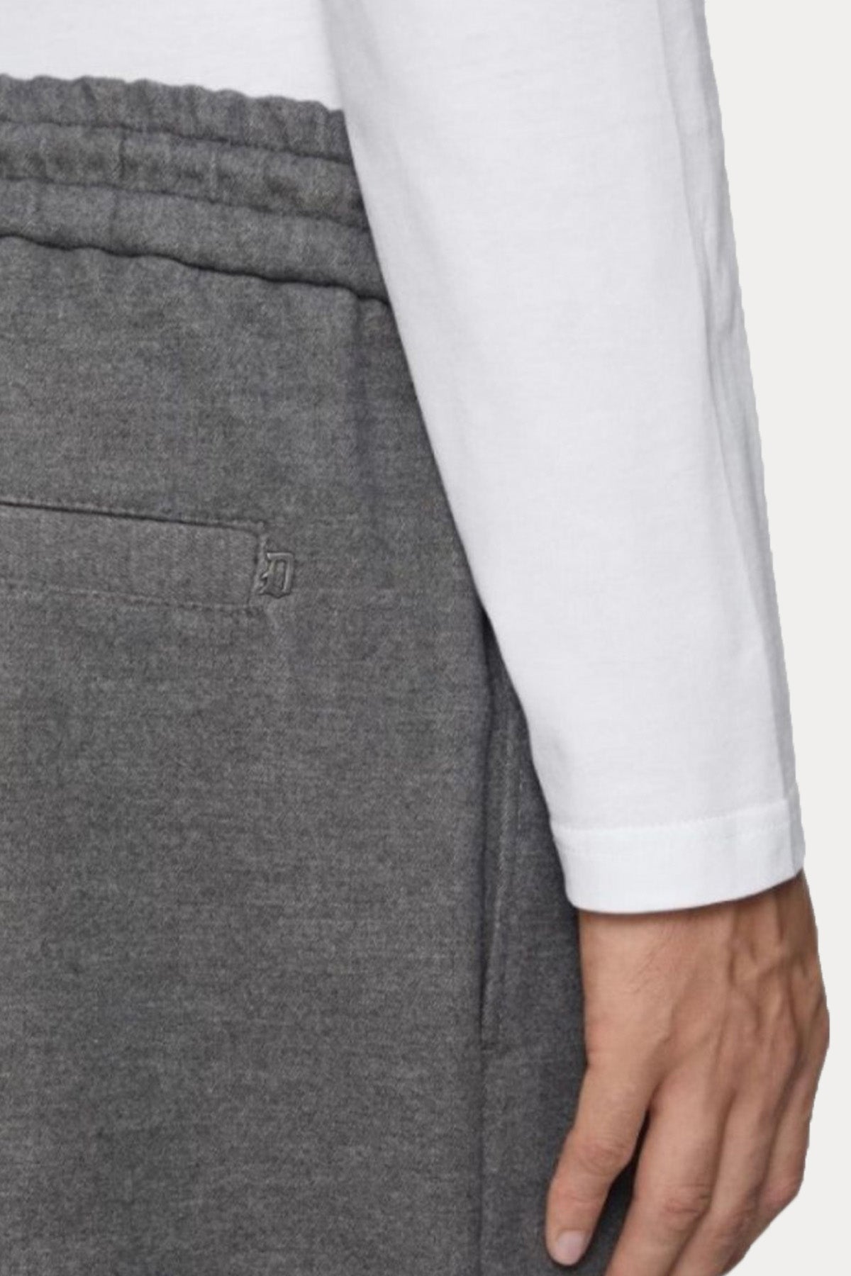 Dondup Relaxed Fit Beli Lastikli Yandan Cepli Yün Pantolon