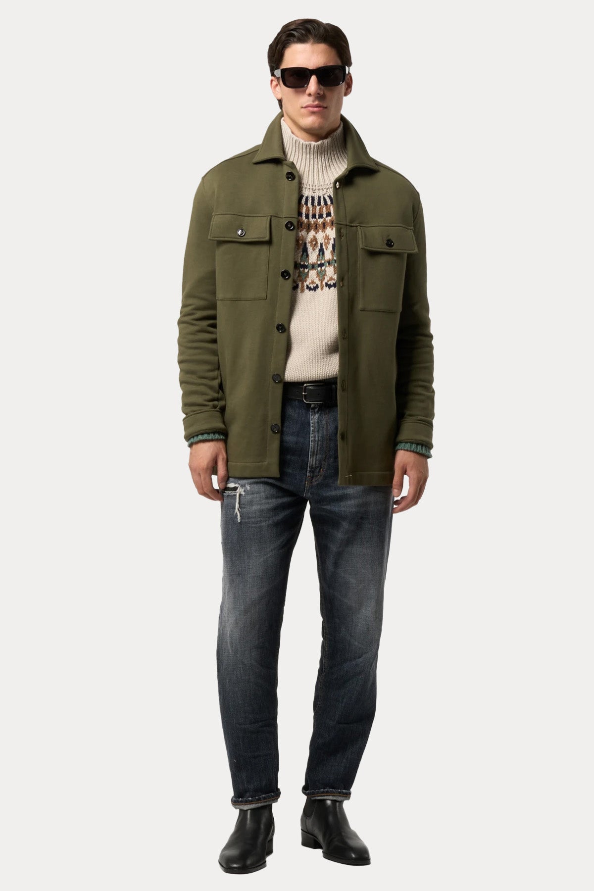 Dondup Relaxed Fit Balıkçı Yaka Örgü Yün Triko