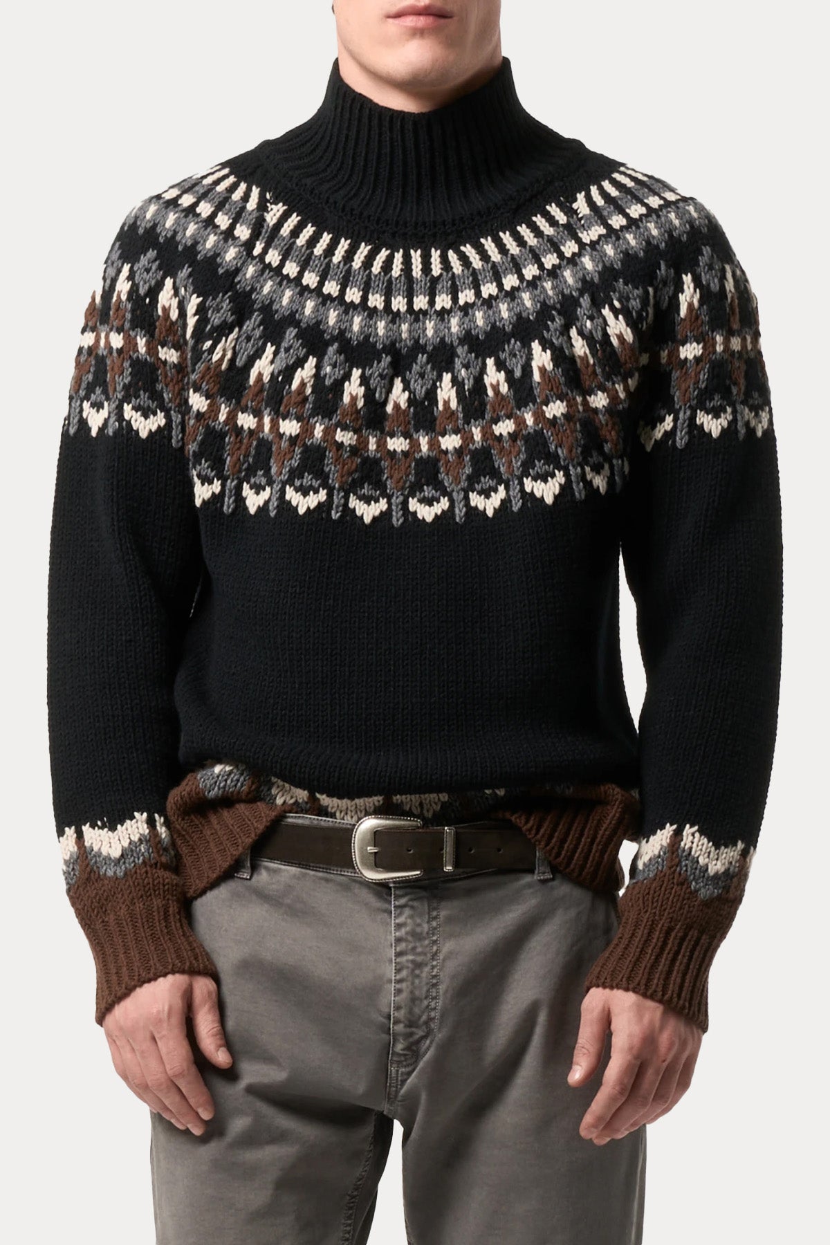 Dondup Relaxed Fit Balıkçı Yaka Örgü Yün Triko