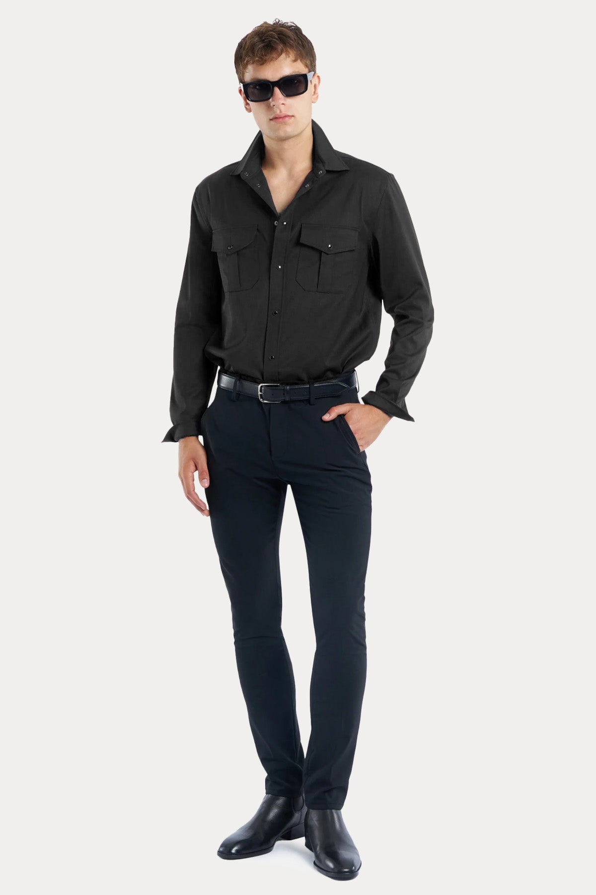 Dondup Regular Fit Cep Detaylı Yün Gömlek