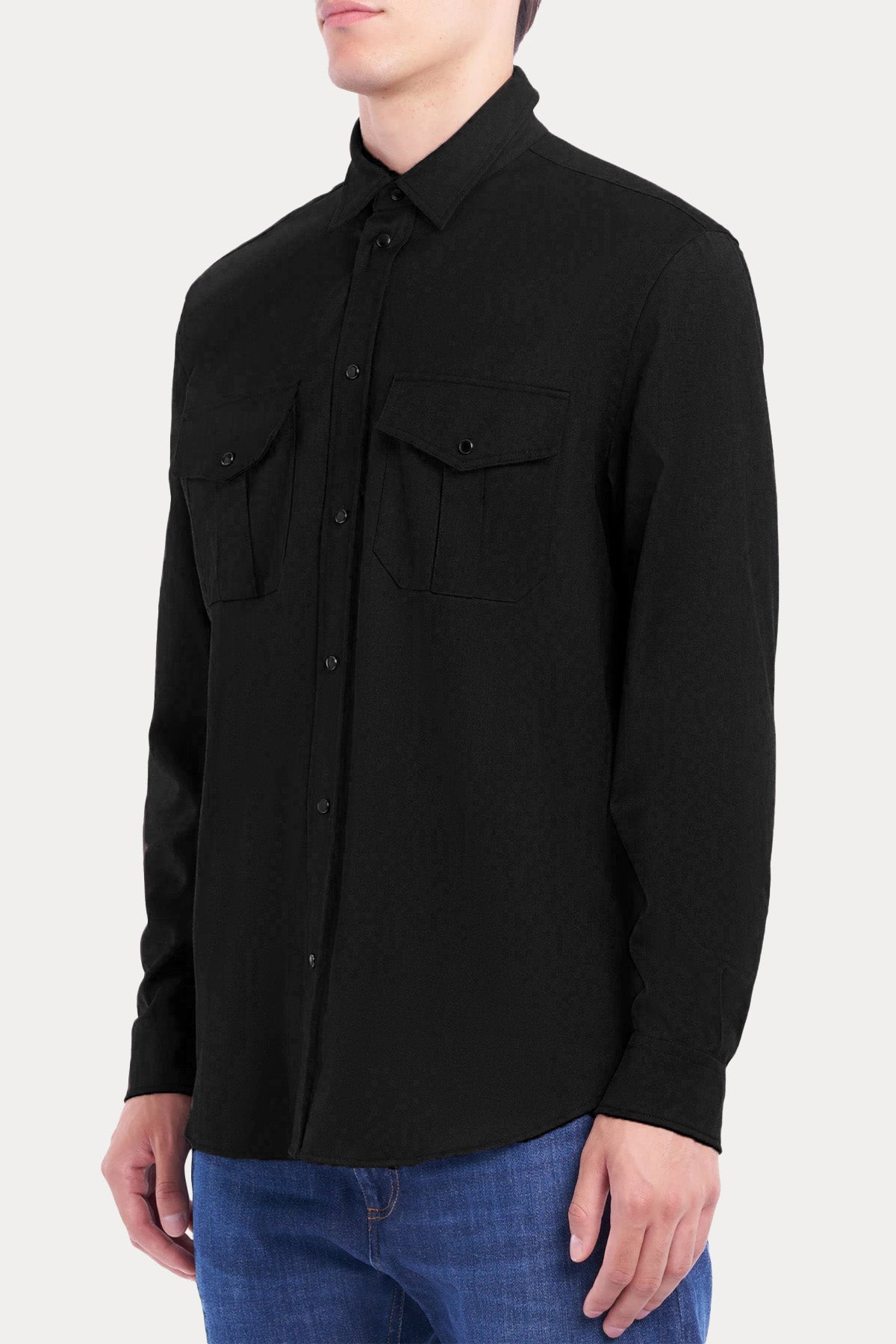 Dondup Regular Fit Cep Detaylı Yün Gömlek-Gömlek-Libas