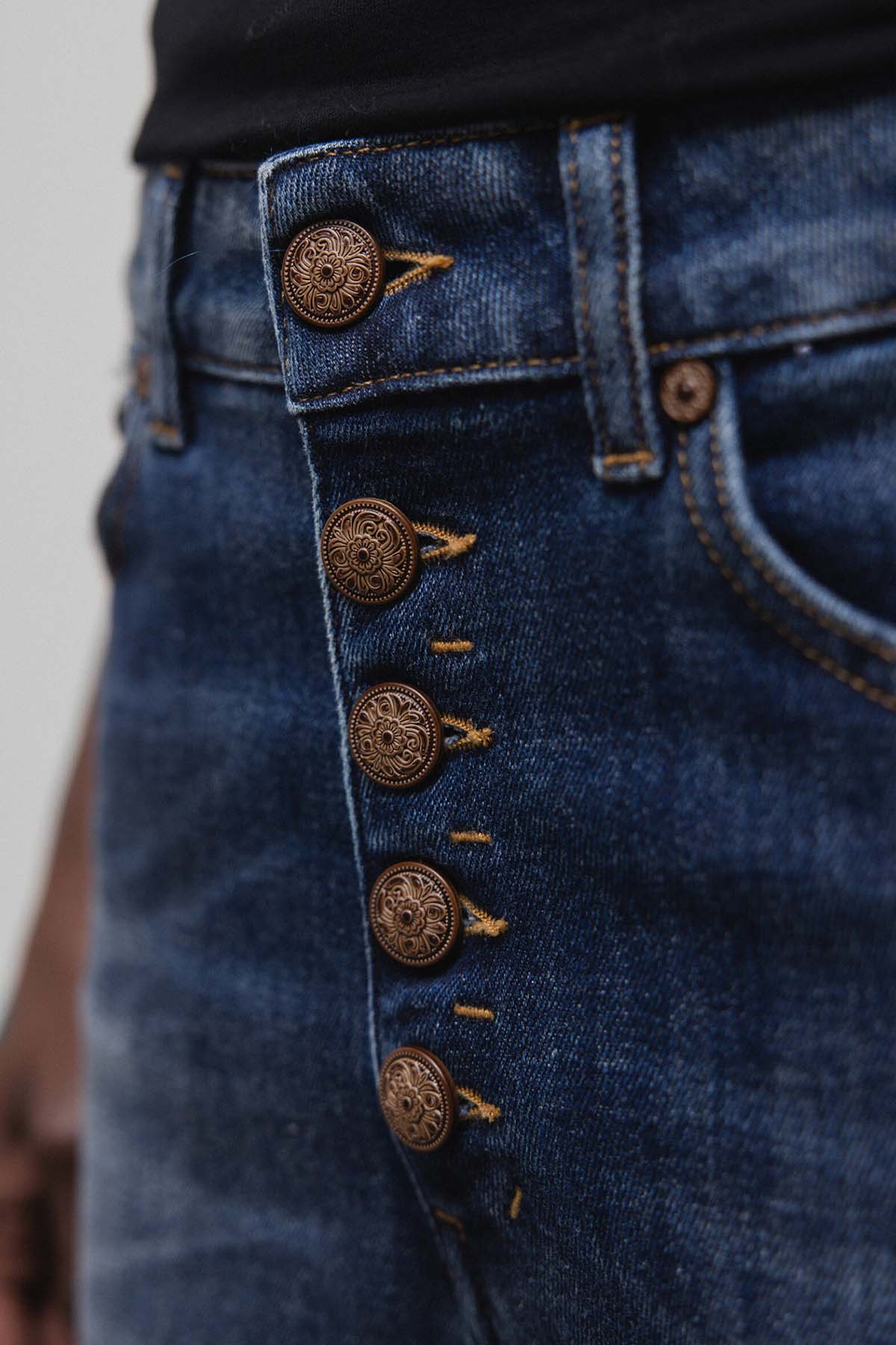 Dondup Koons Loose Fit Yüksek Bel Jeans