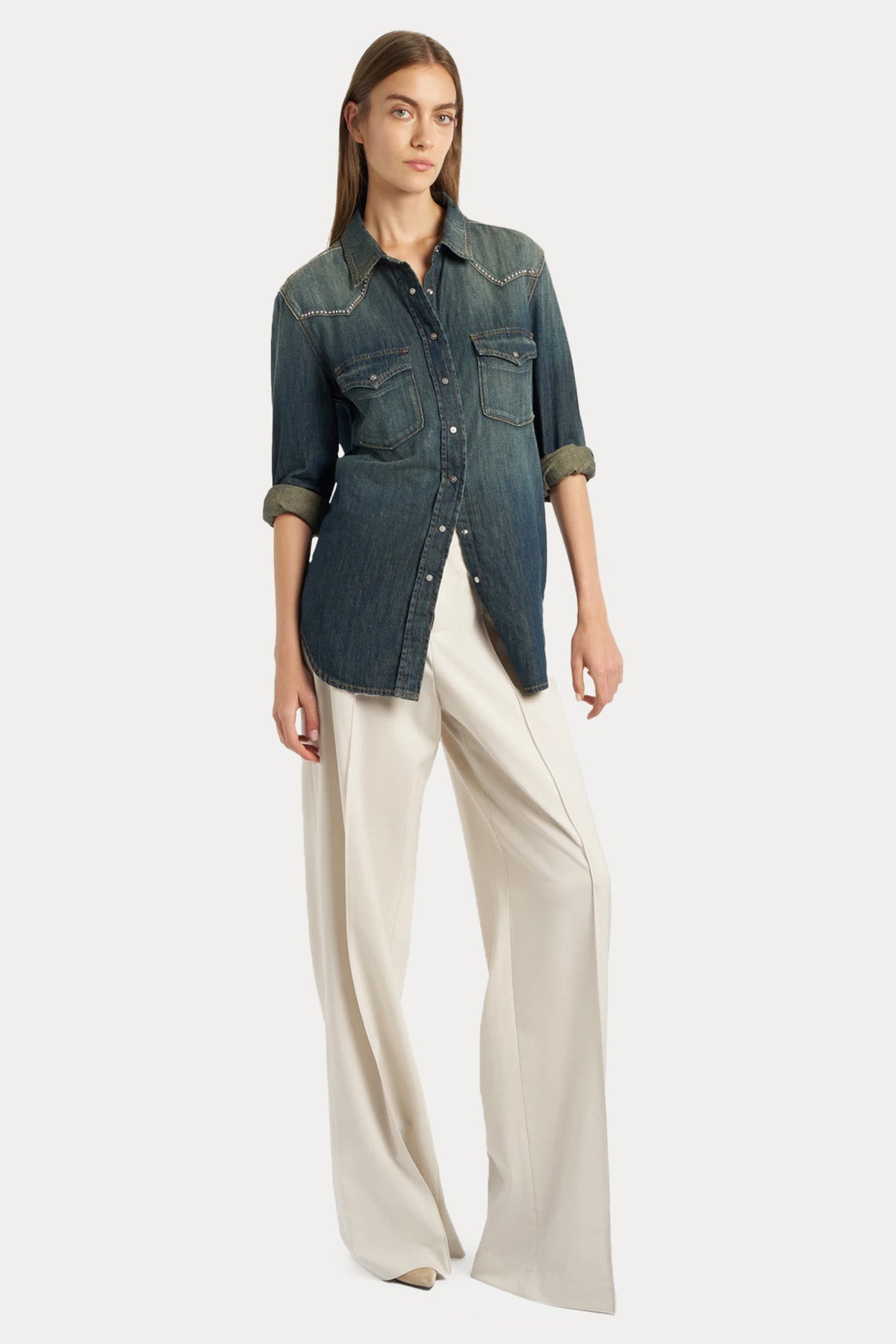 Dondup Regular Fit Troklu Denim Gömlek