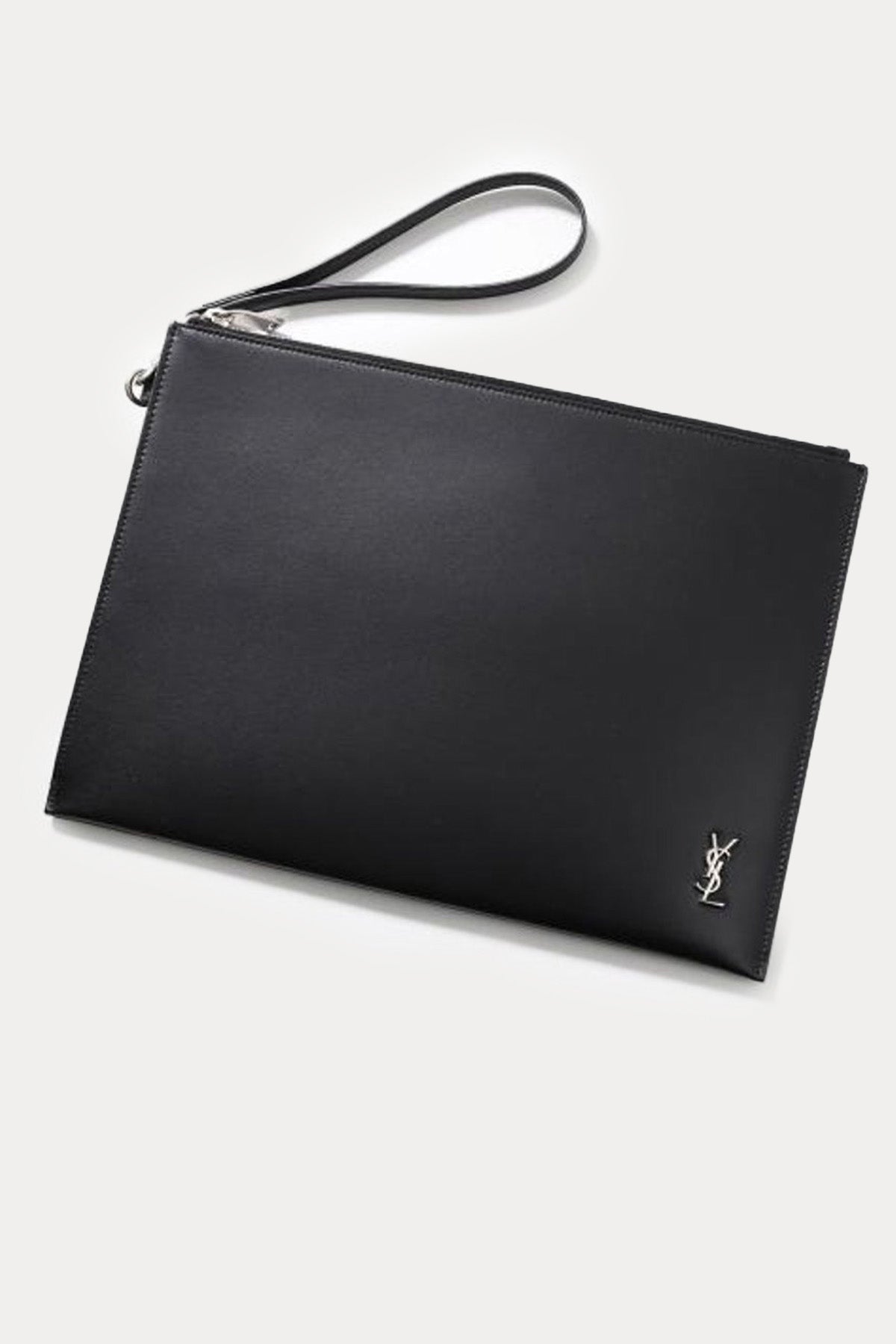 Saint Laurent Logolu Unisex Deri Clutch Çanta
