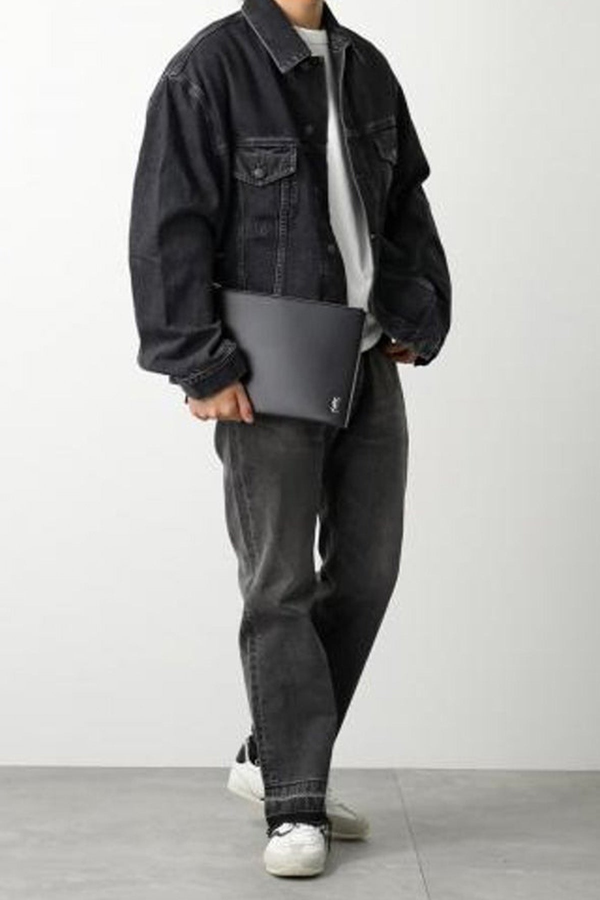 Saint Laurent Logolu Unisex Deri Clutch Çanta