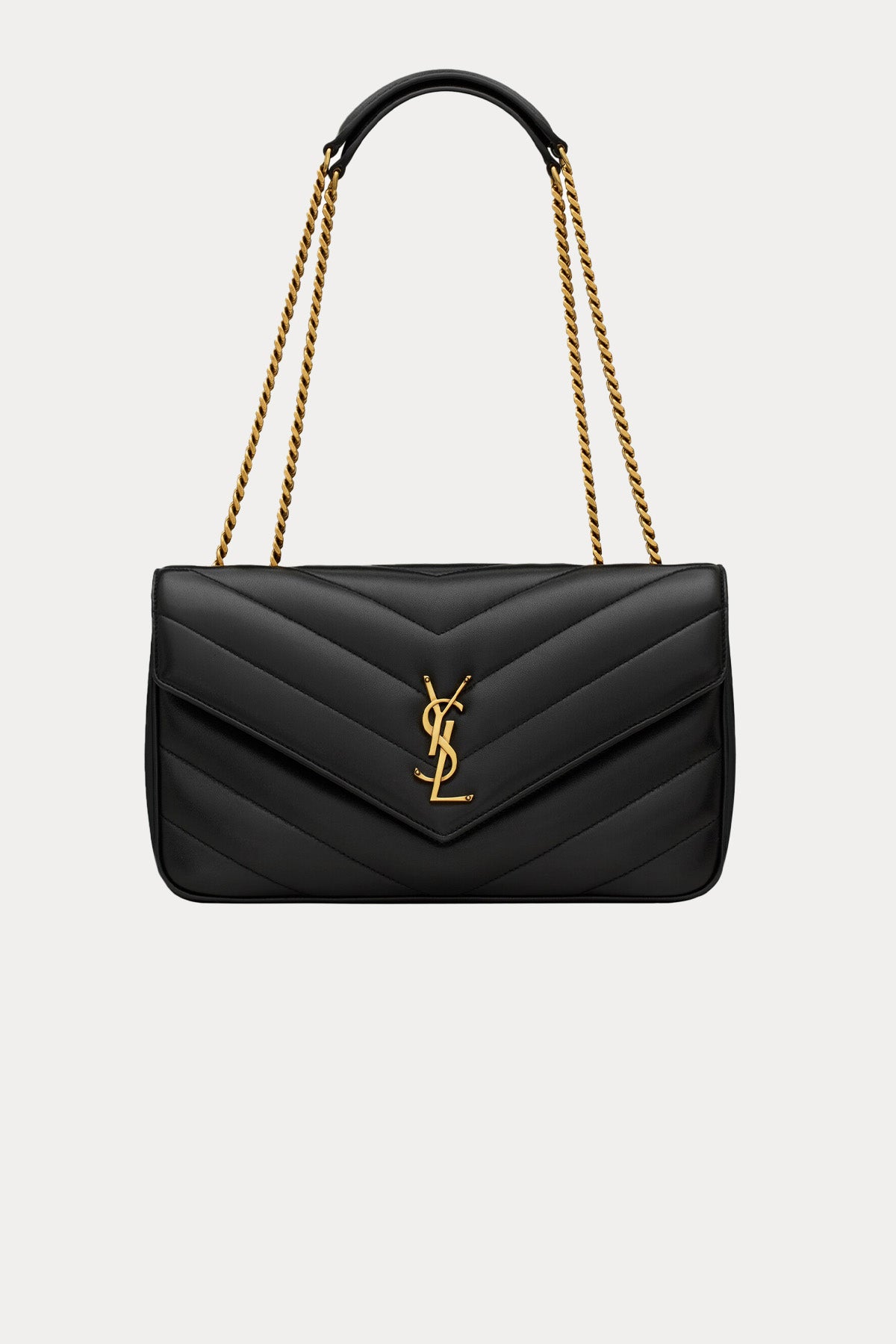 Saint Laurent Logolu Medium Deri Omuz Çantası