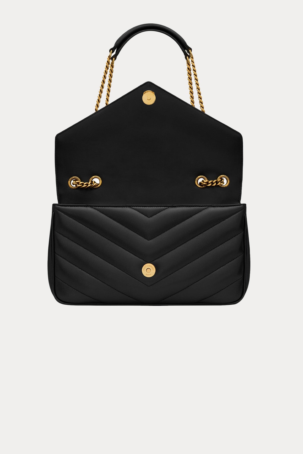 Saint Laurent Logolu Medium Deri Omuz Çantası