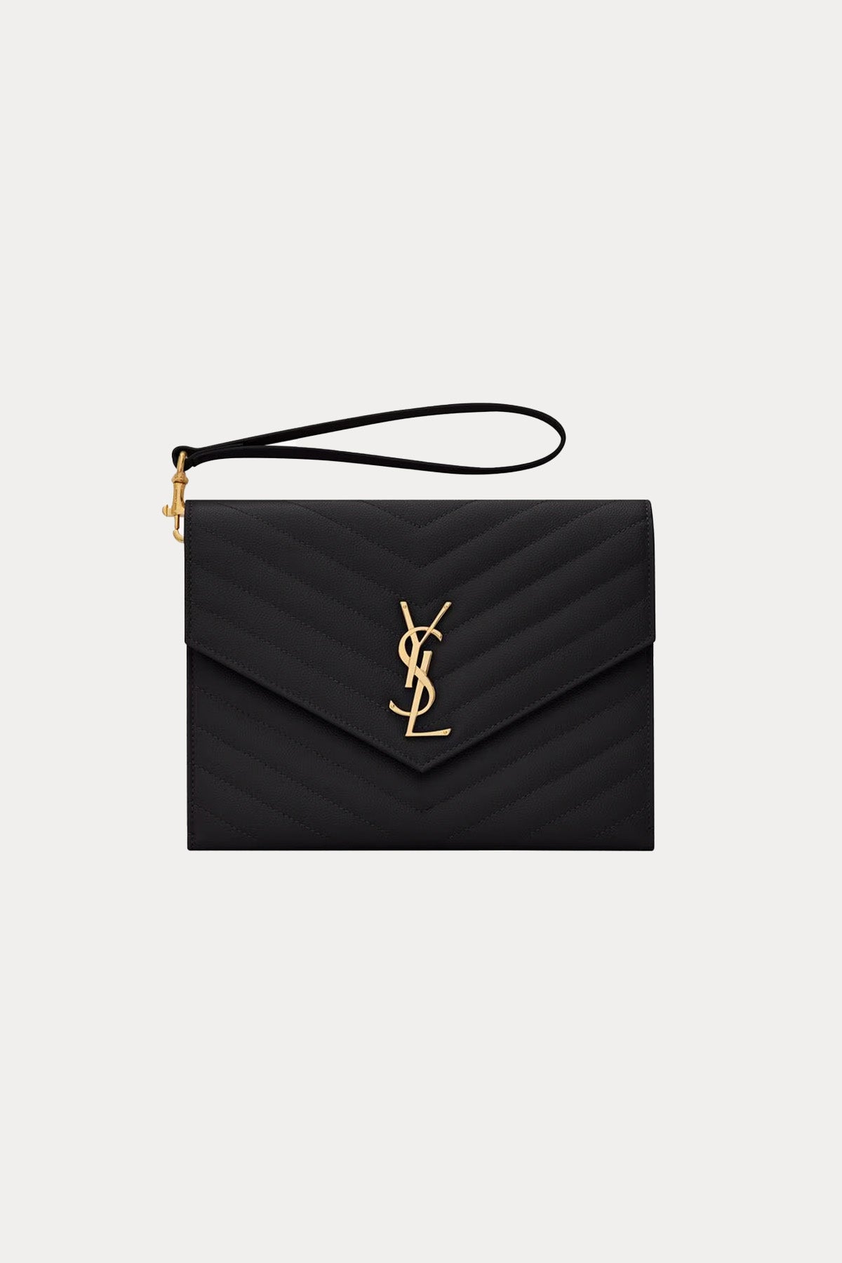Saint Laurent Logolu Small Deri Clutch Çanta