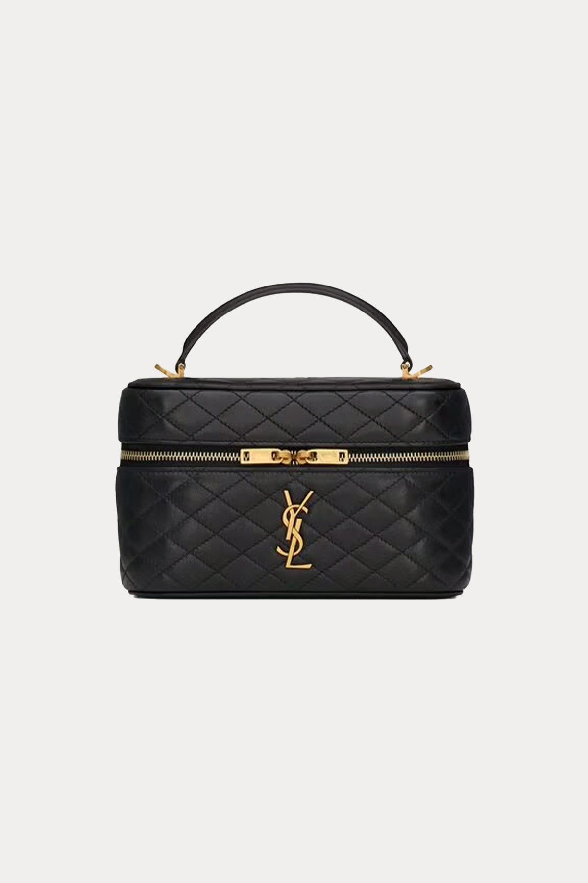 Saint Laurent Logolu Small Kapitone Deri Omuz Çantası-Çanta-Libas