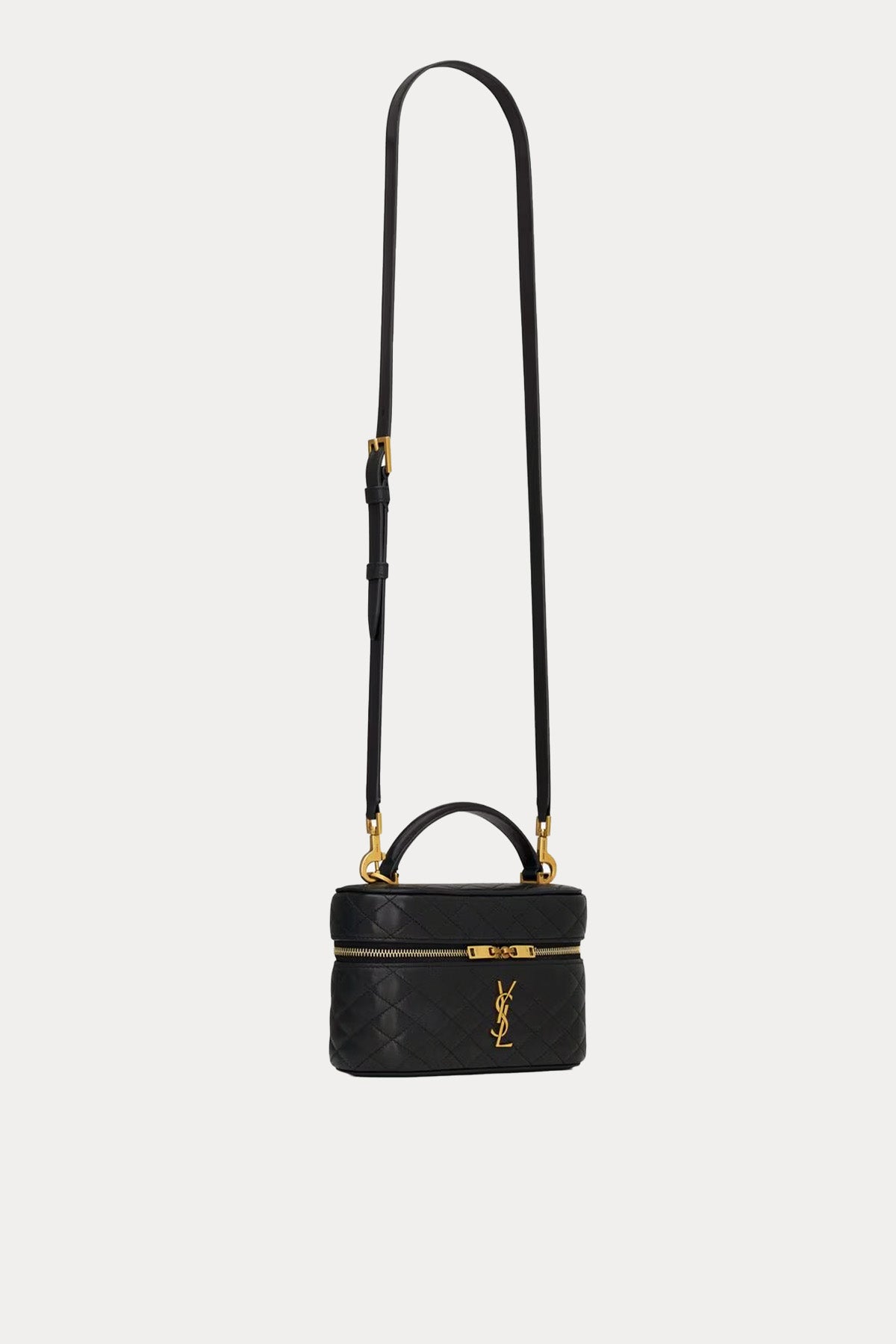 Saint Laurent Logolu Small Kapitone Deri Omuz Çantası-Çanta-Libas