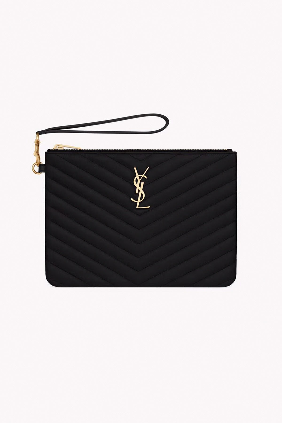 Saint Laurent Logolu Small Deri Clutch Çanta