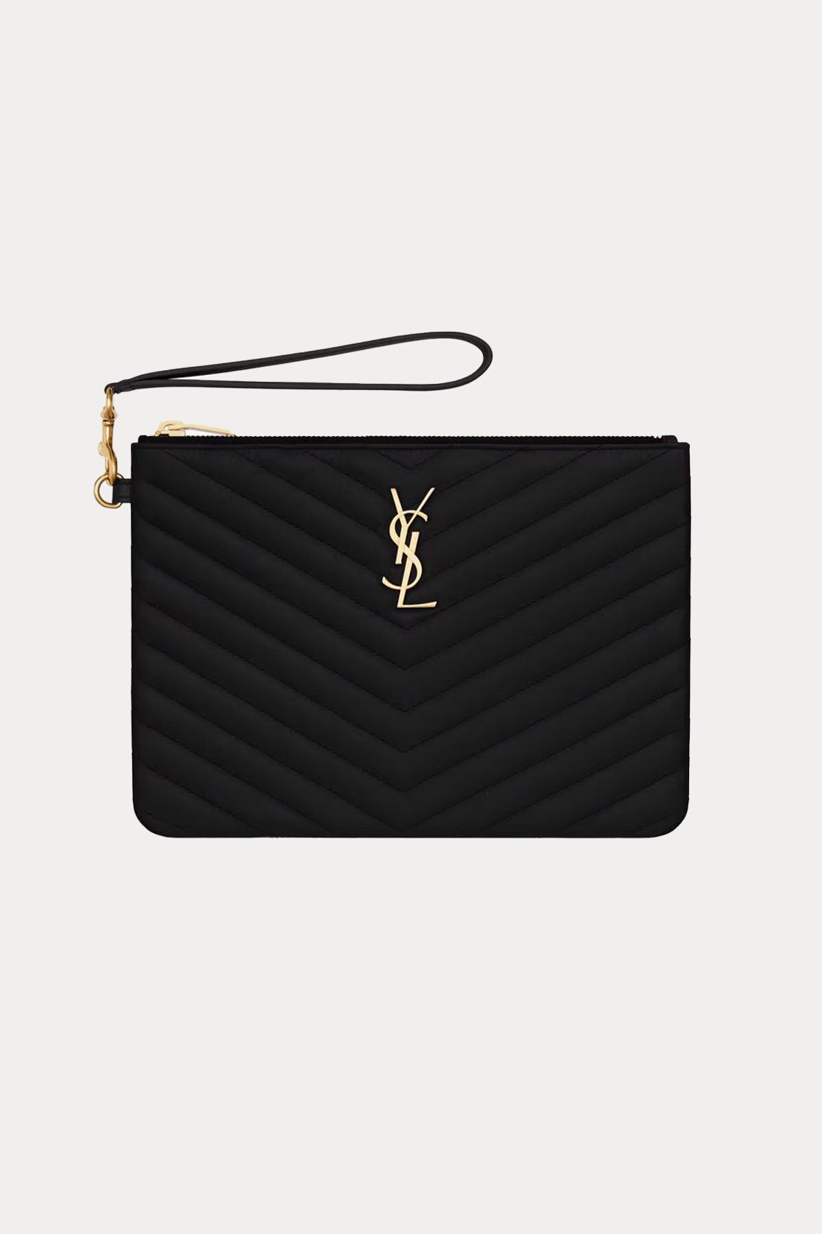 Saint Laurent Logolu Small Deri Clutch Çanta