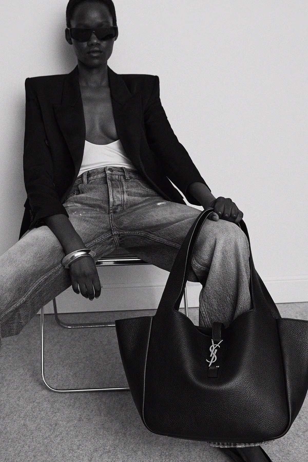 Saint Laurent Le 5 Large Deri Omuz Çantası