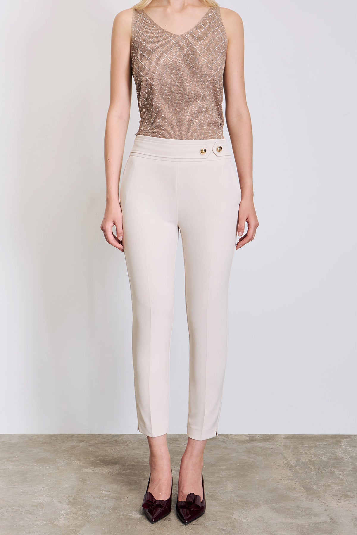 Bsb Slim Fit Yüksek Belli Yandan Cepli Pantolon