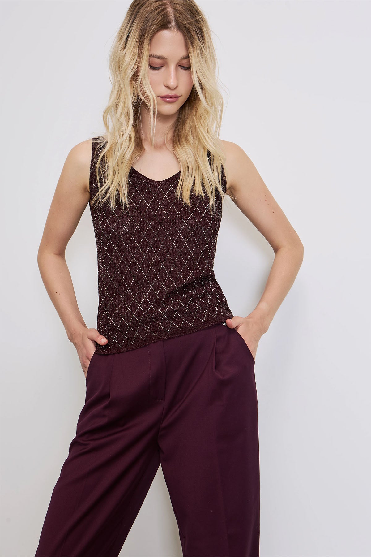 Bsb V Yaka Örgü Bluz