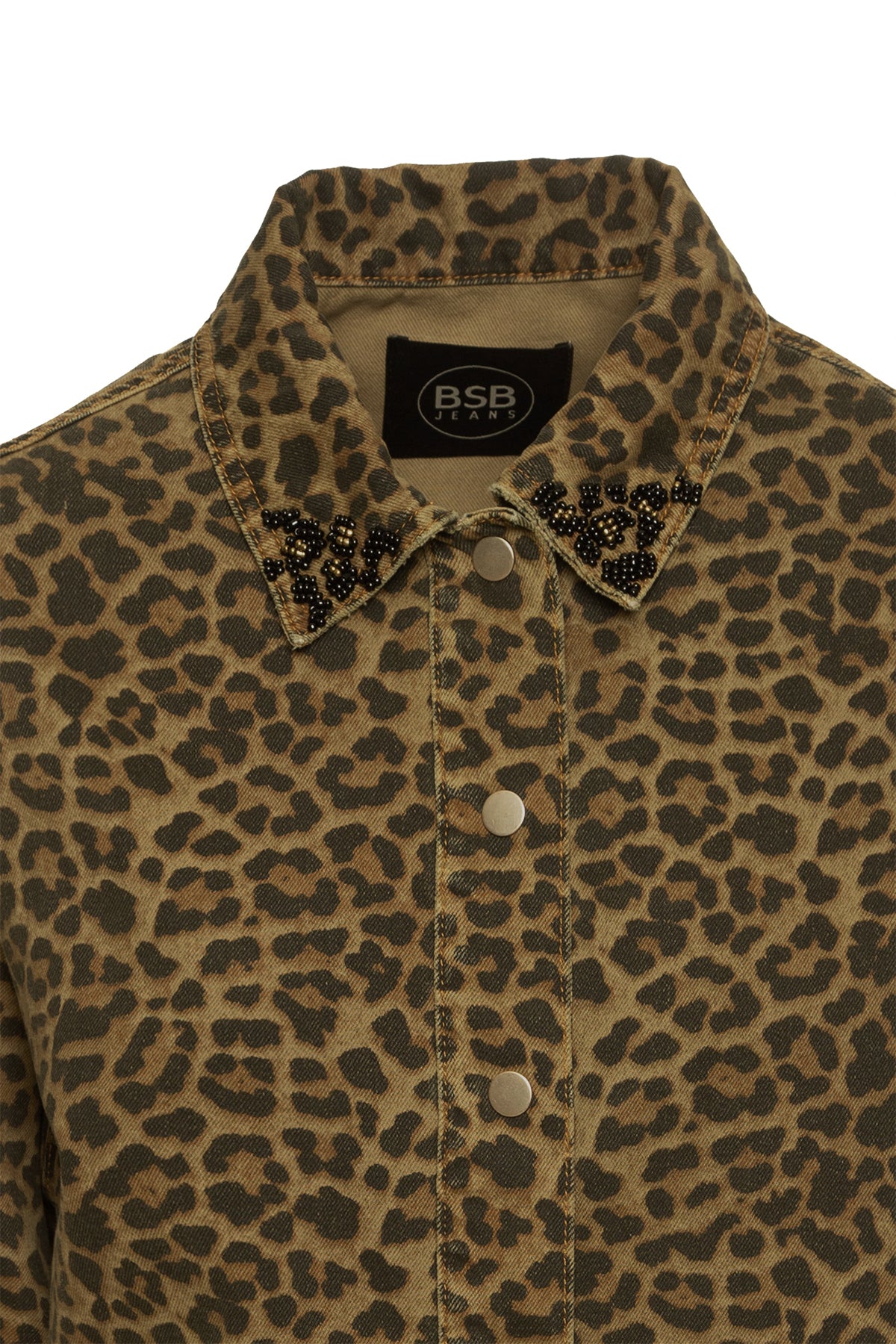 Bsb Leopar Relaxed Fit Desenli Gömlek Ceket-Gömlek-Libas