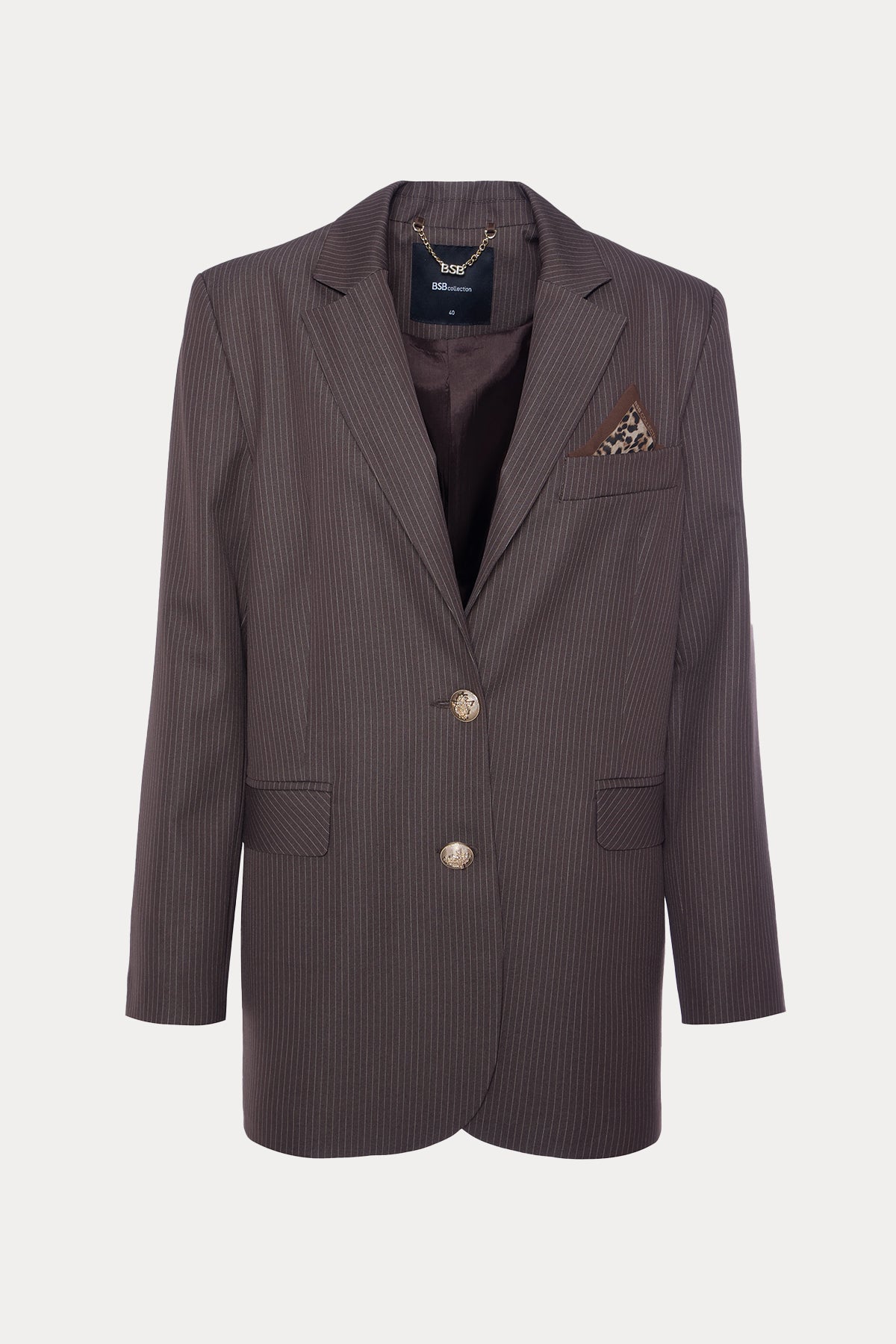 Bsb Relaxed Fit Çizgili Blazer Ceket-Ceket-Libas