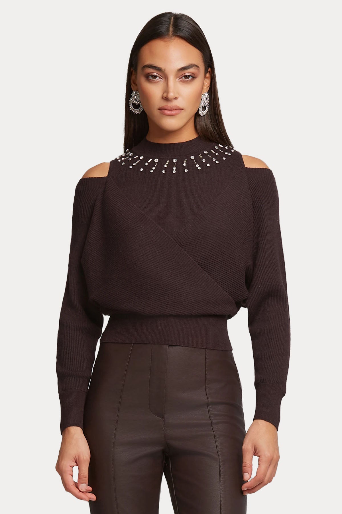 Lynne Metal Aksesuarlı Yuvarlak Yaka Örgü Triko