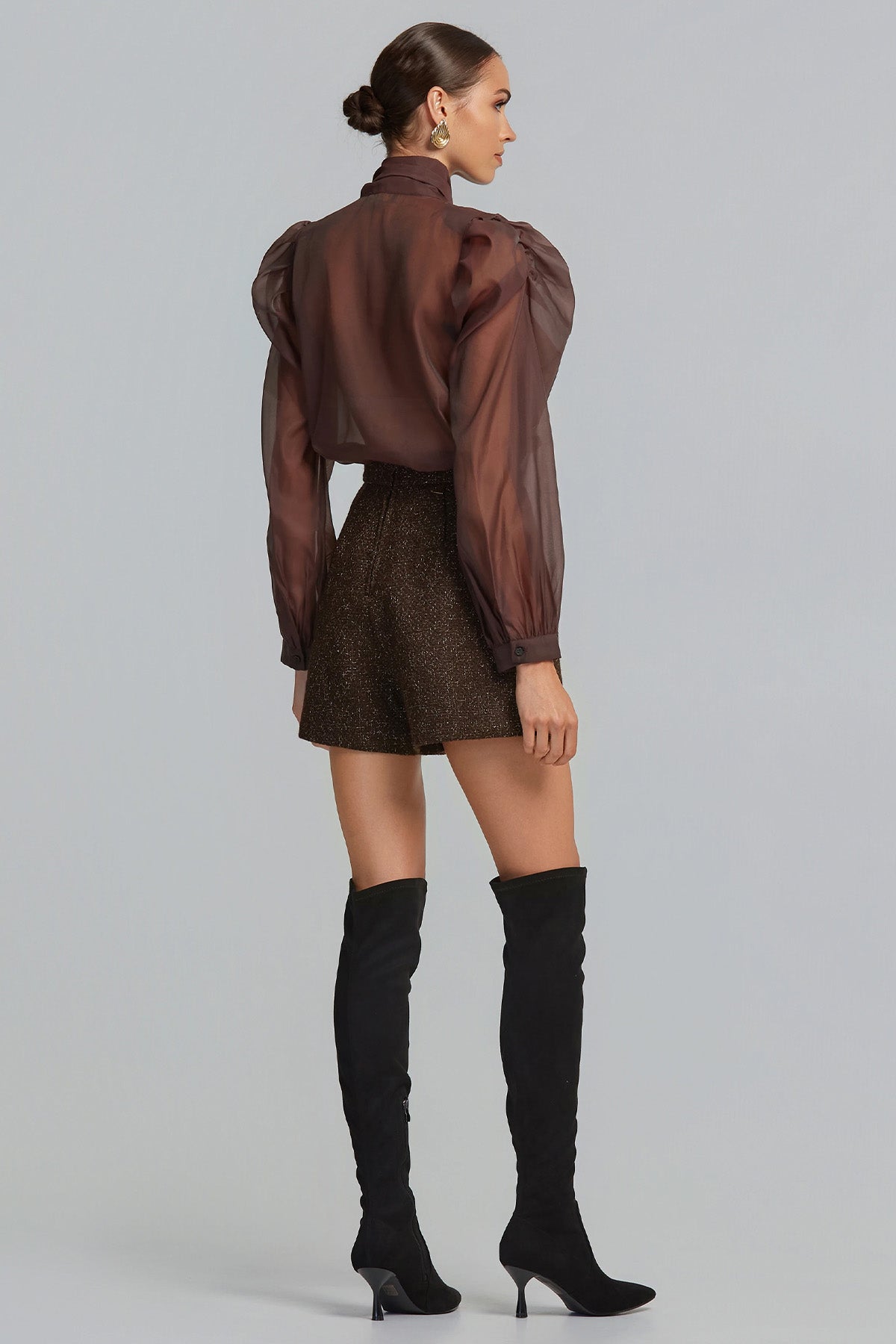 Lynne Relaxed Fit Çift Pileli Yandan Cepli Şort