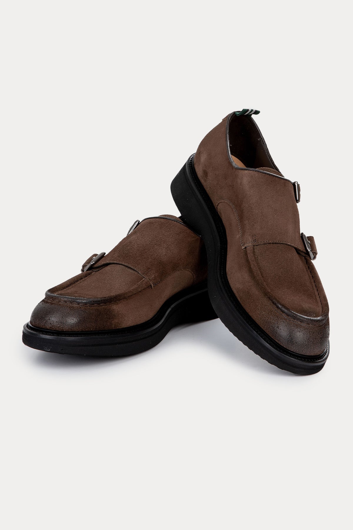 Green George Çift Tokalı Süet Loafer Ayakkabı