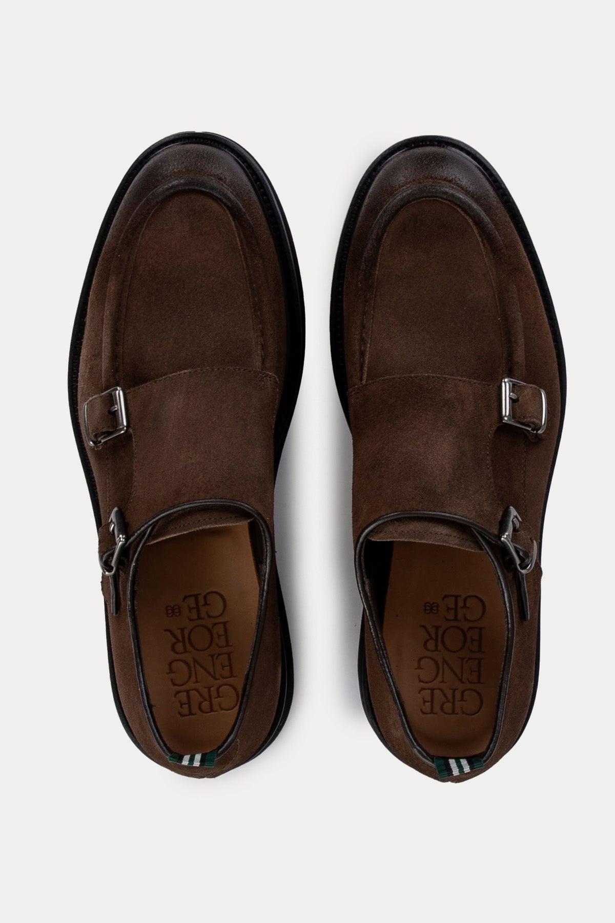 Green George Çift Tokalı Süet Loafer Ayakkabı