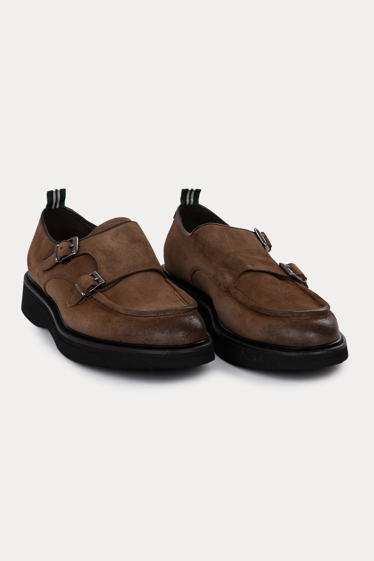 Green George Çift Tokalı Süet Loafer Ayakkabı
