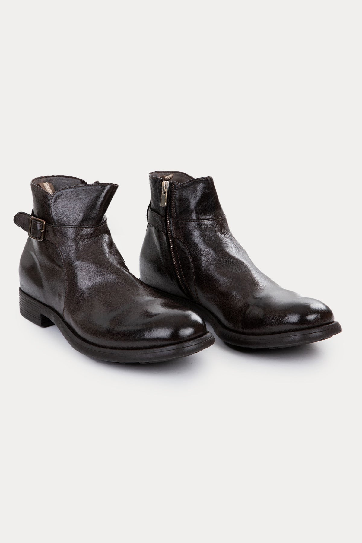 Officine Creative Chronicle Kemerli Fermuarlı Deri Bot