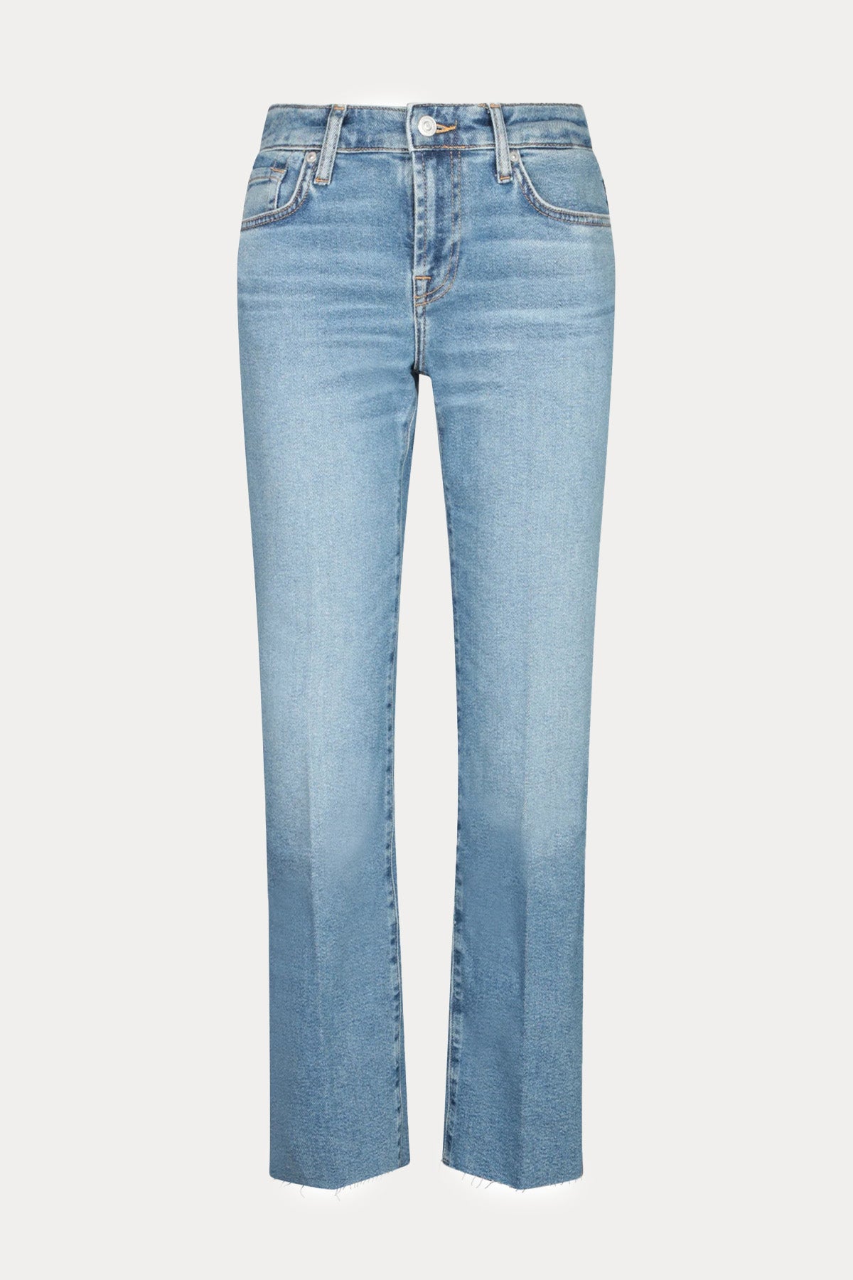 7 For All Mankind Straight Ankle Fit Yıkamalı Streç Jeans