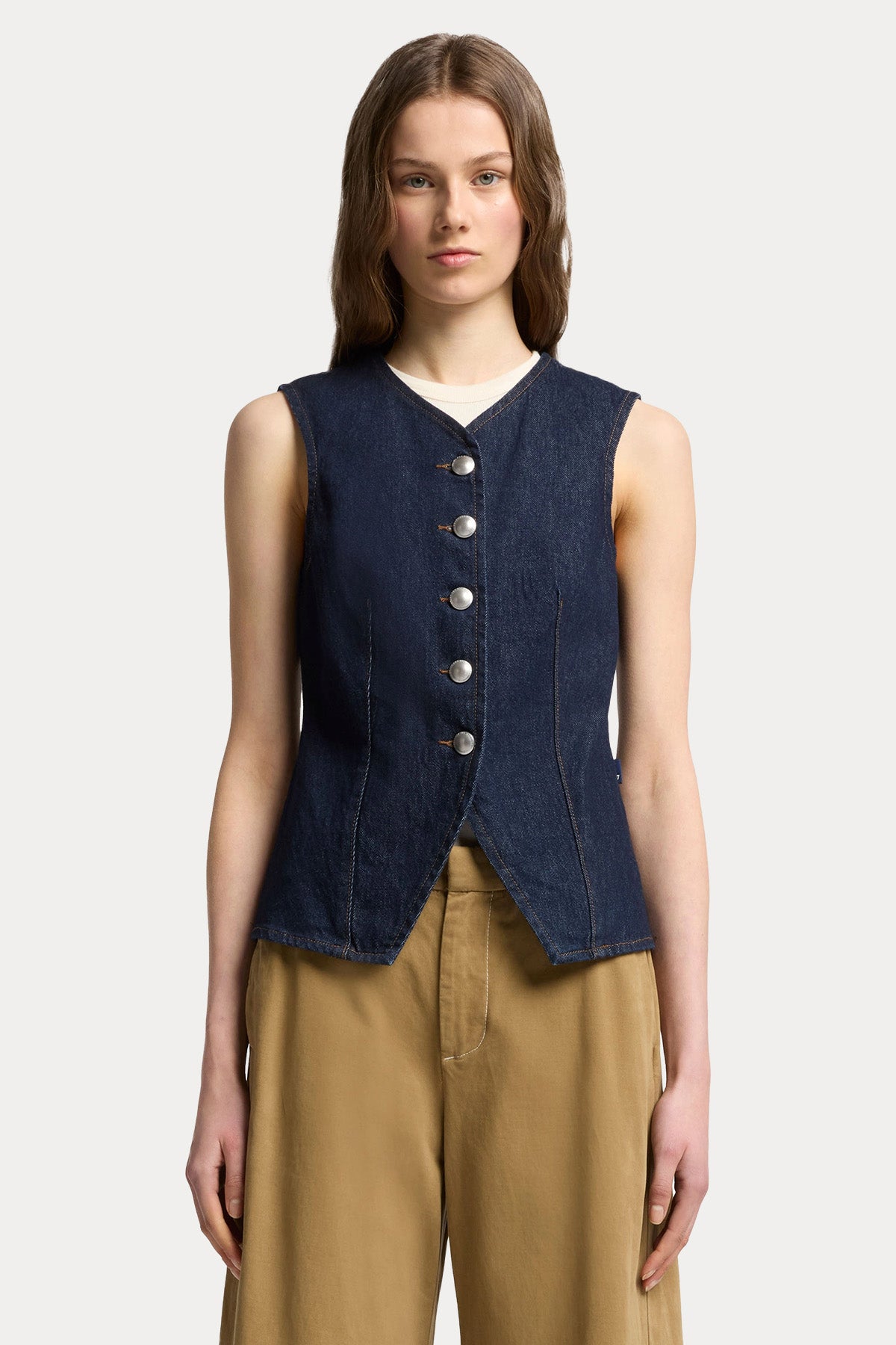 7 For All Mankind Lady Slim Fit Denim Yelek