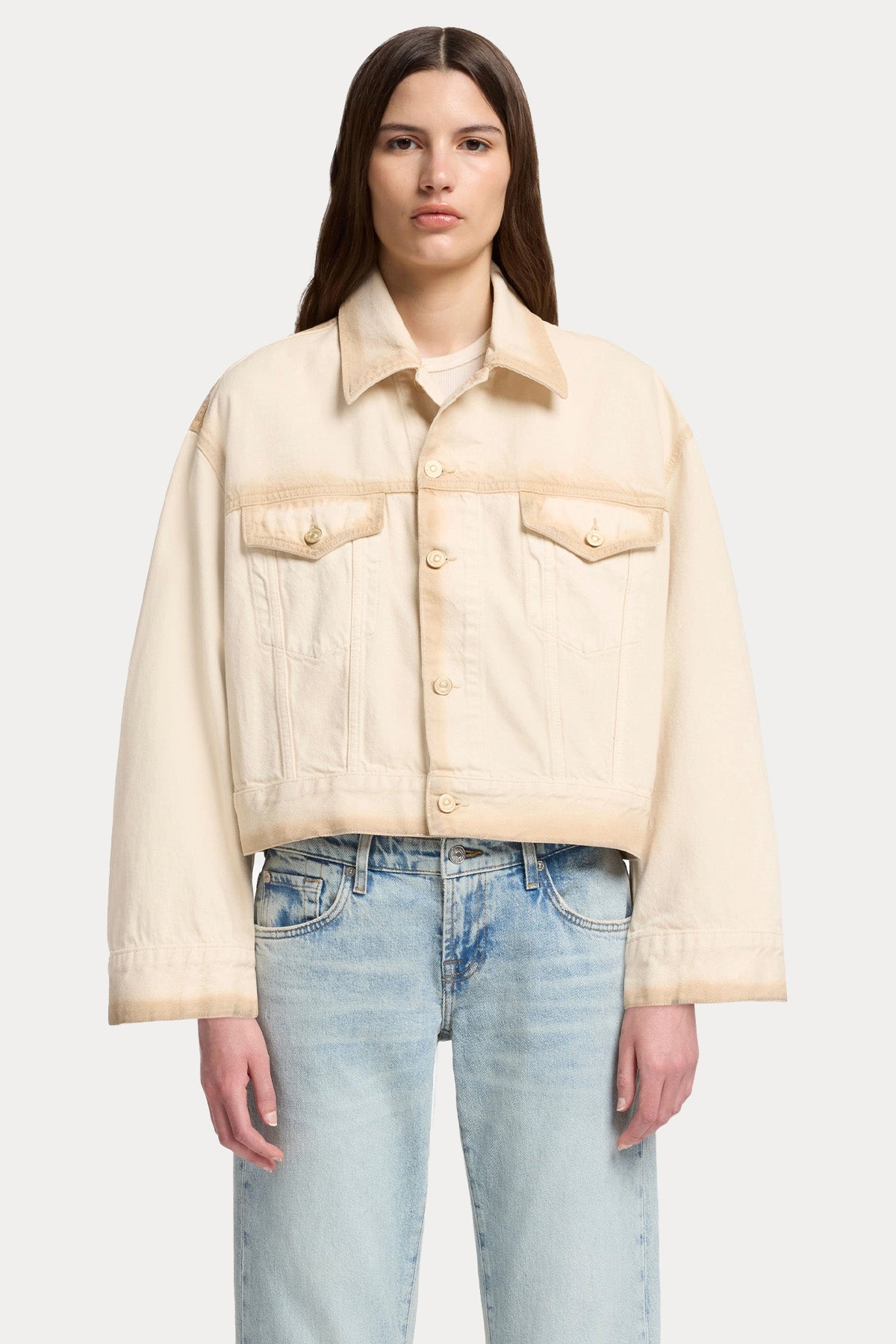 7 For All Mankind Relaxed Fit Yıkamalı Denim Ceket