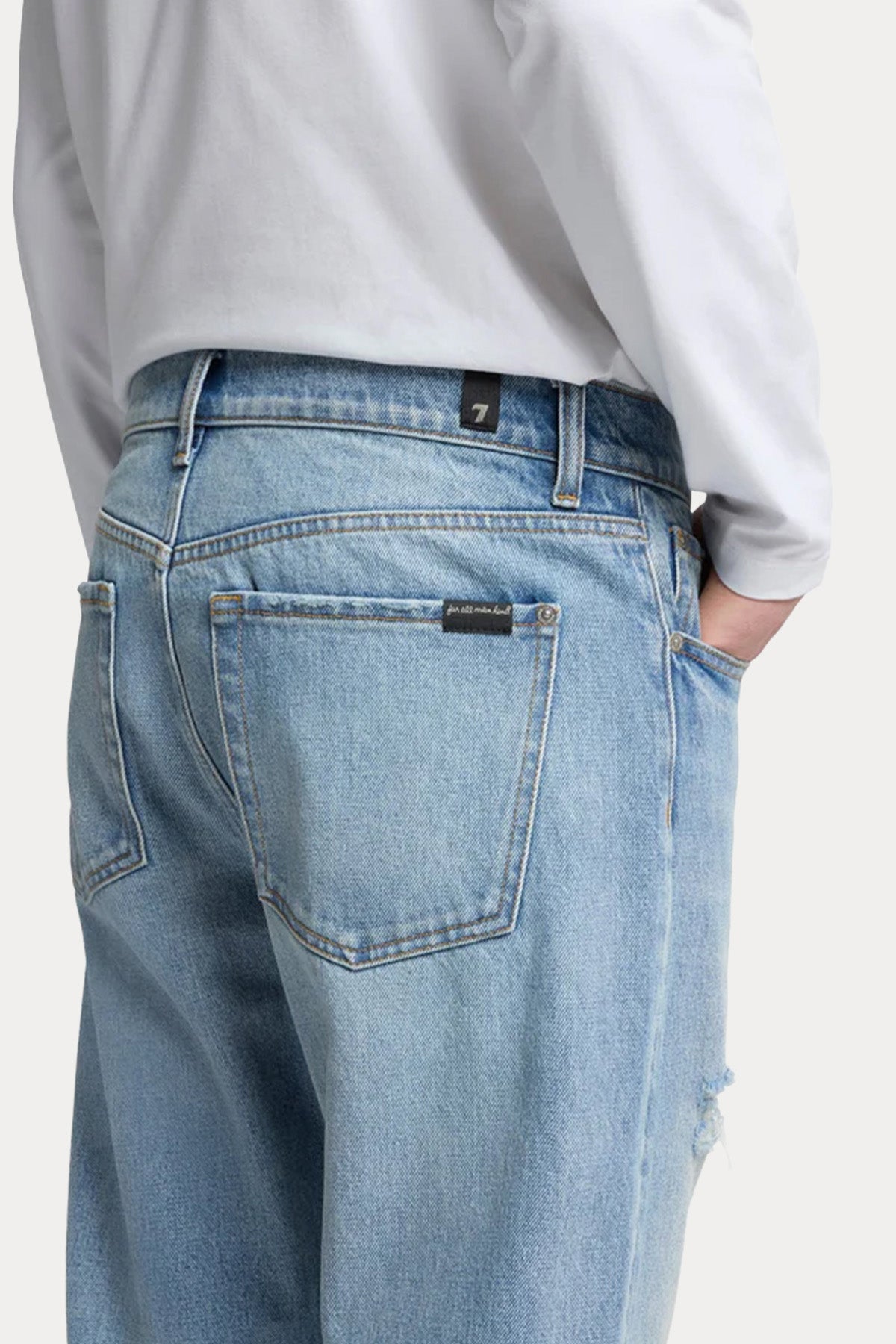 7 For All Mankind Straight Fit Yırtık Detaylı Yıkamalı Jeans