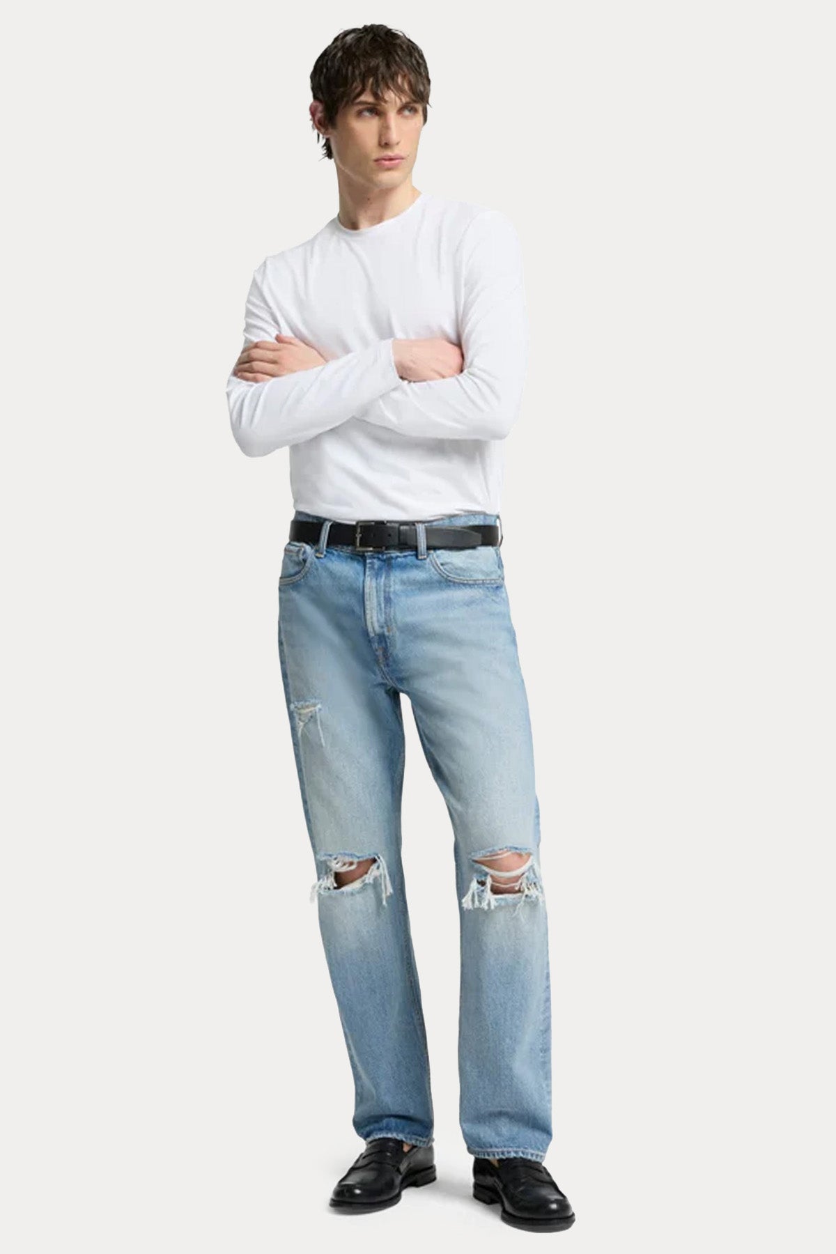 7 For All Mankind Straight Fit Yırtık Detaylı Yıkamalı Jeans