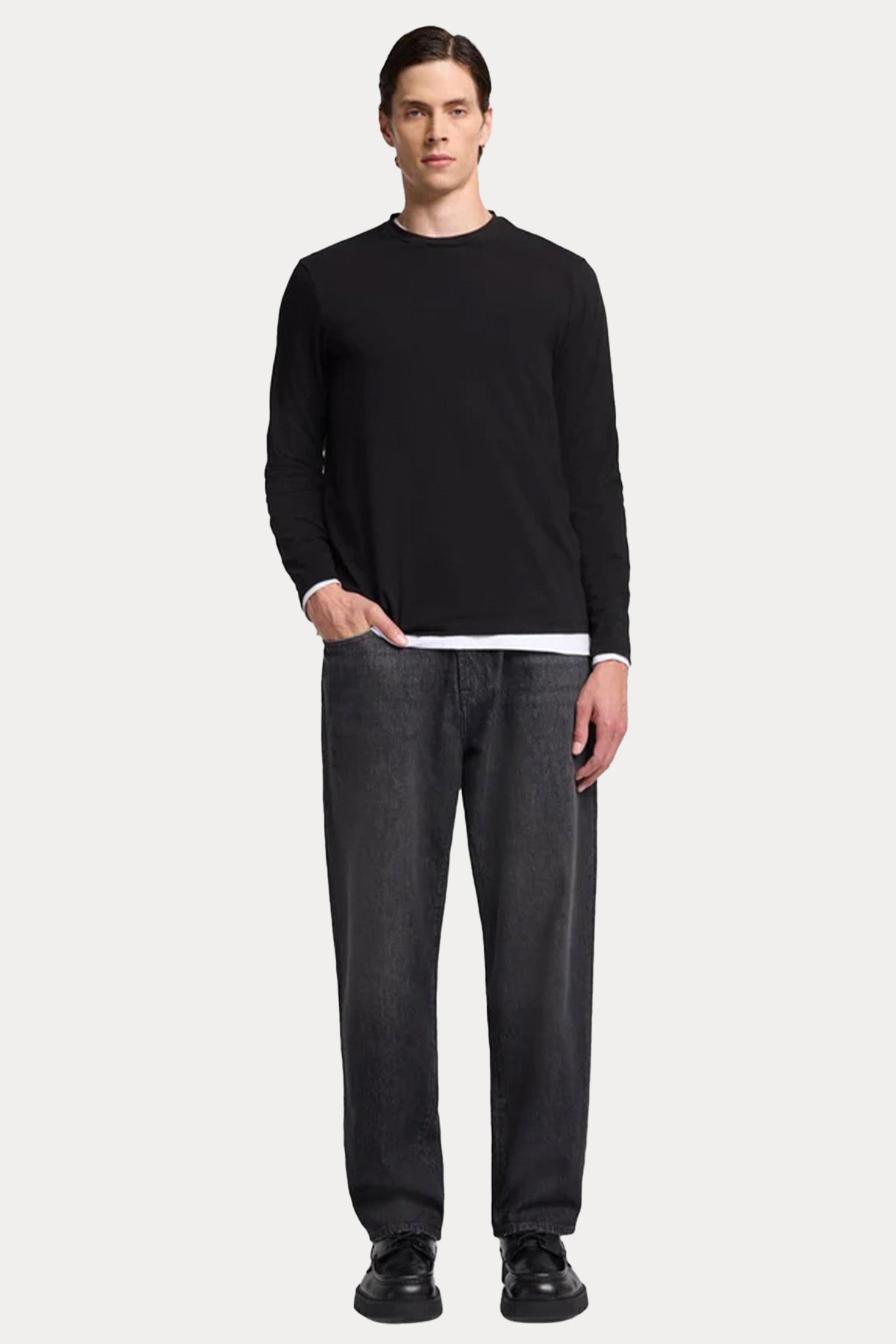 7 For All Mankind Regular Fit Yuvarlak Yaka Streç T-shirt