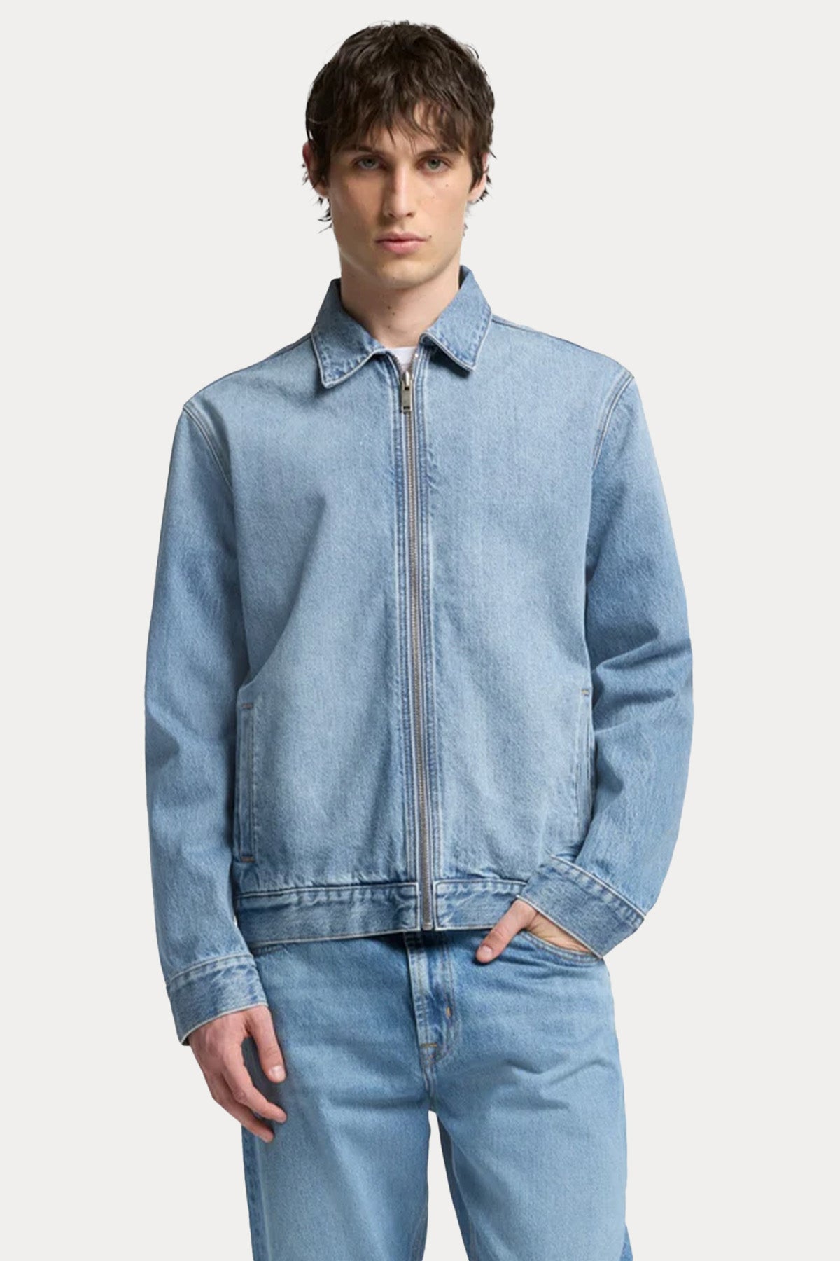 7 For All Mankind Regular Fit Yıkamalı Denim Ceket