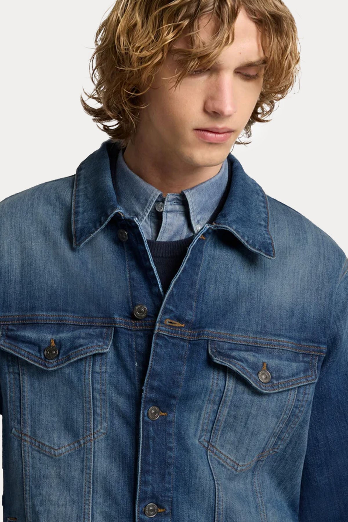 7 For All Mankind Regular Fit Yıkamalı Denim Ceket