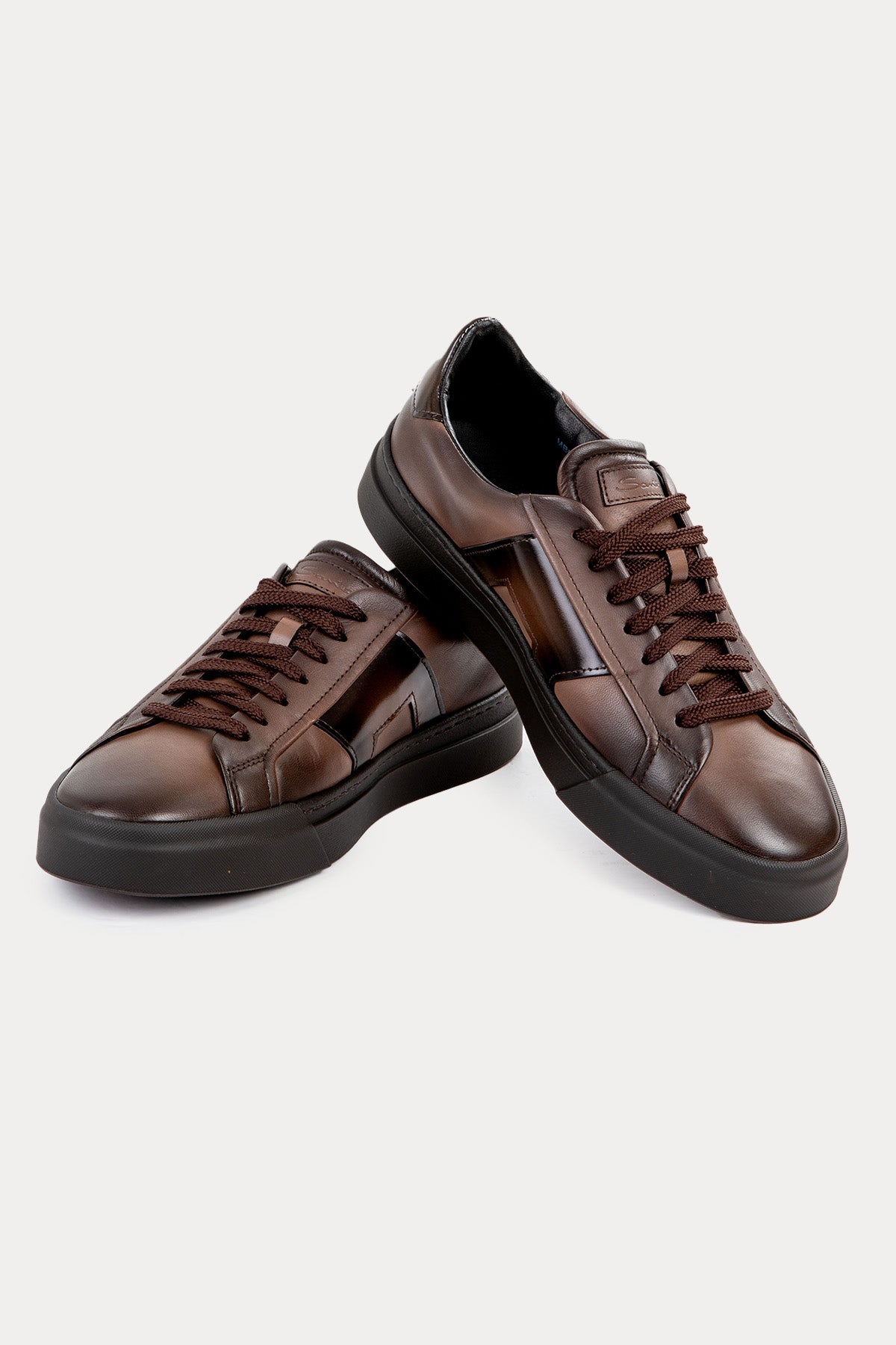 Santoni Double Buckle Deri Sneaker Ayakkabı