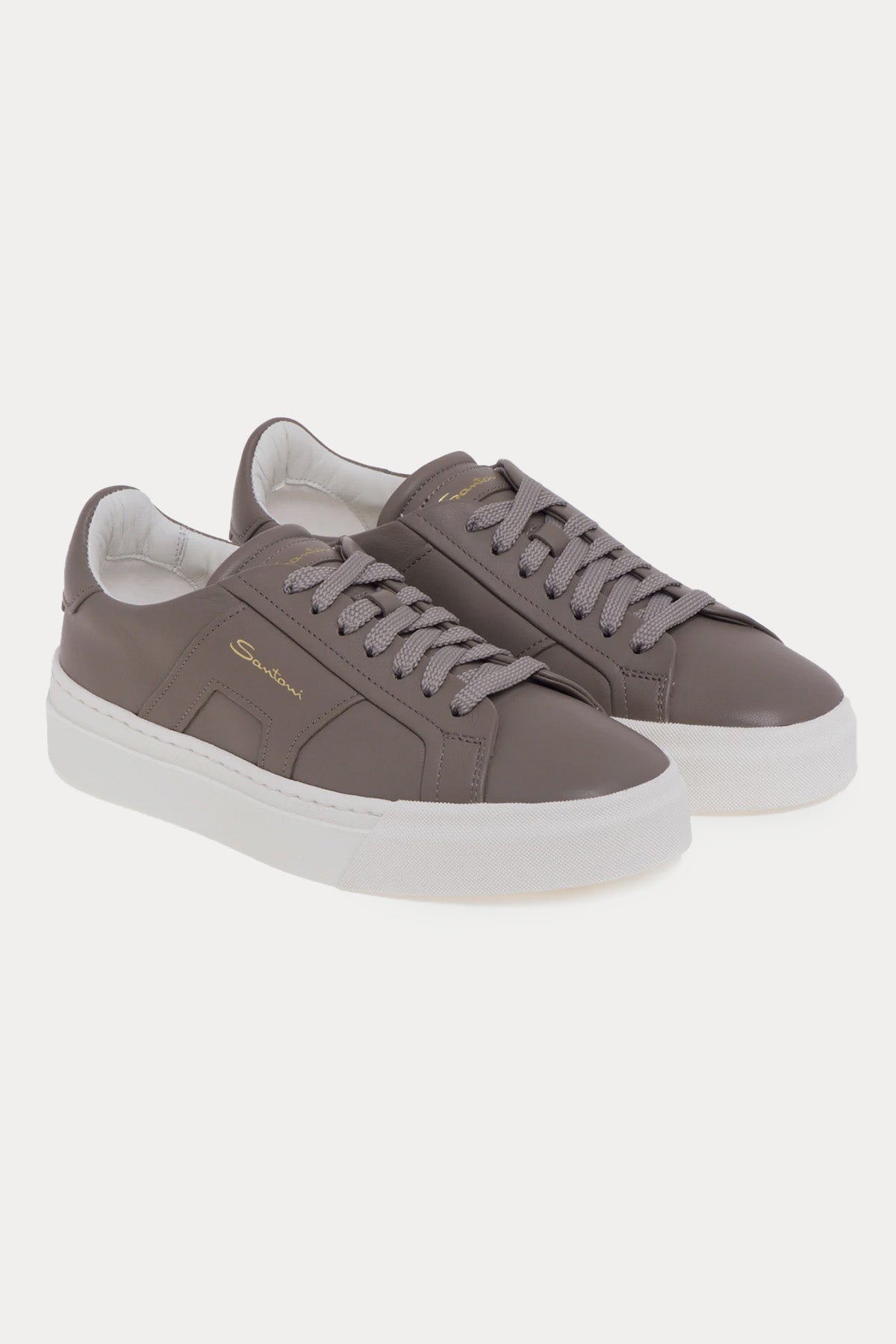 Santoni Double Buckle Deri Sneaker Ayakkabı