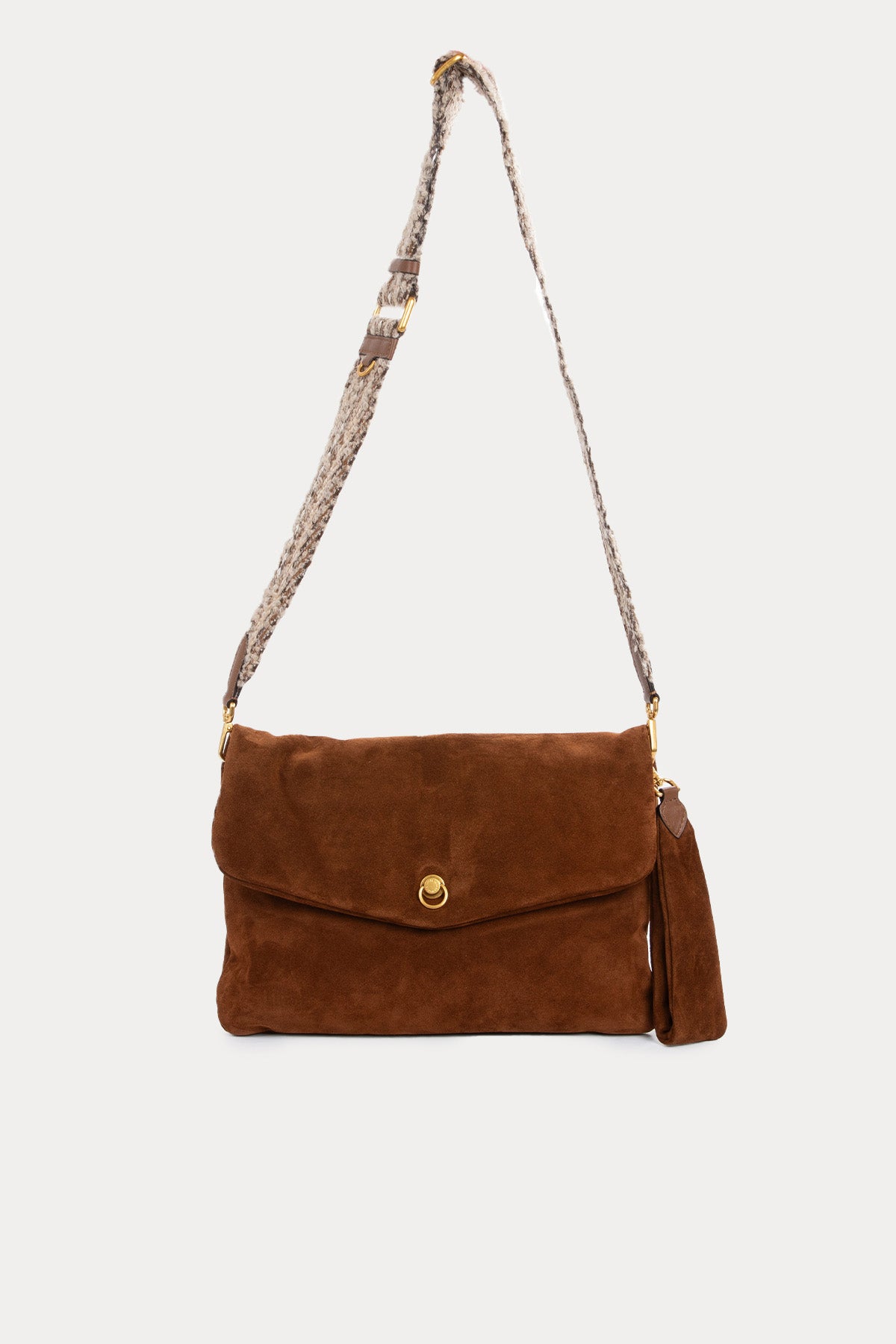 Gianni Chiarini Mirea Geniş Askılı Süet Omuz Çantası