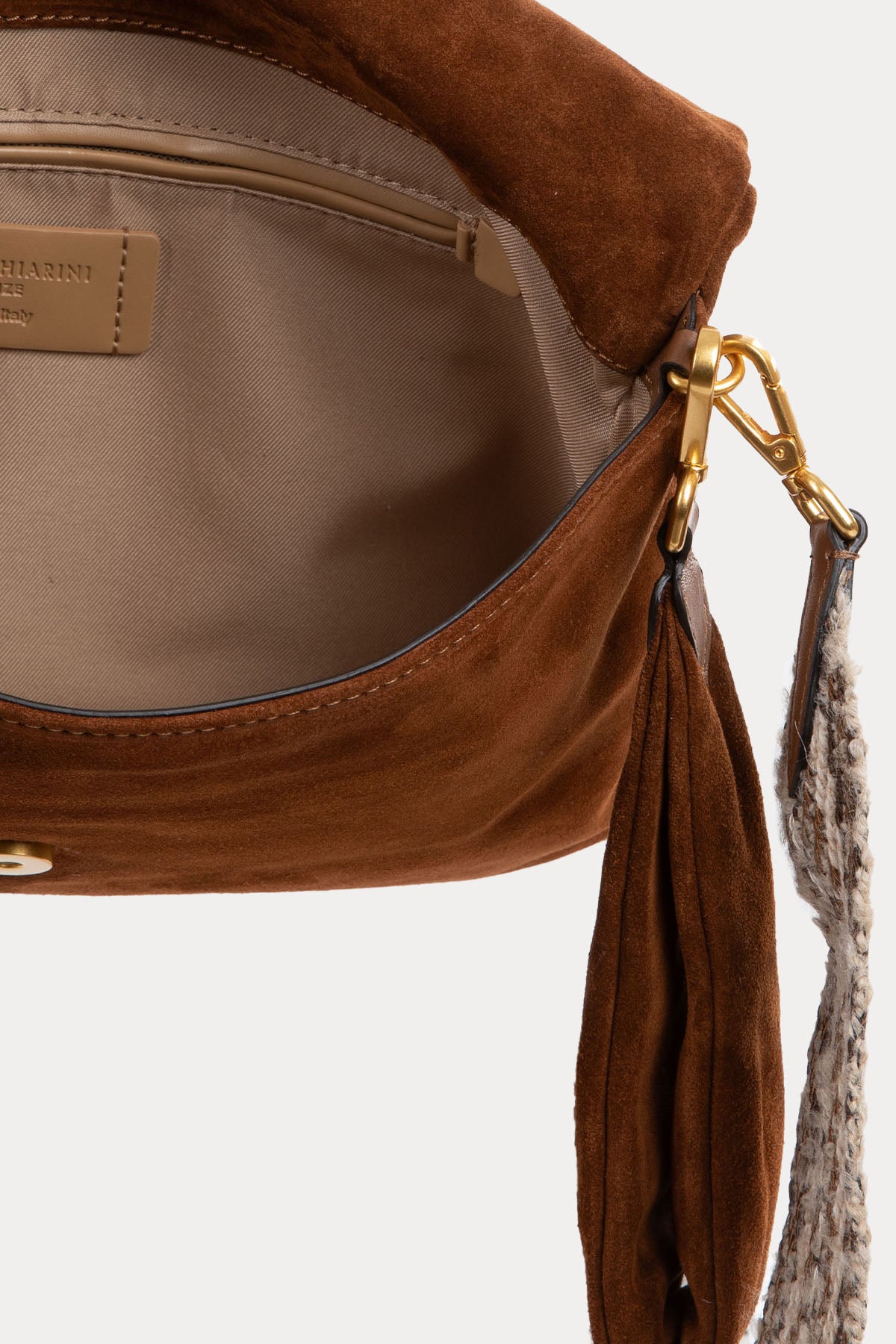 Gianni Chiarini Mirea Geniş Askılı Süet Omuz Çantası-Çanta-Libas